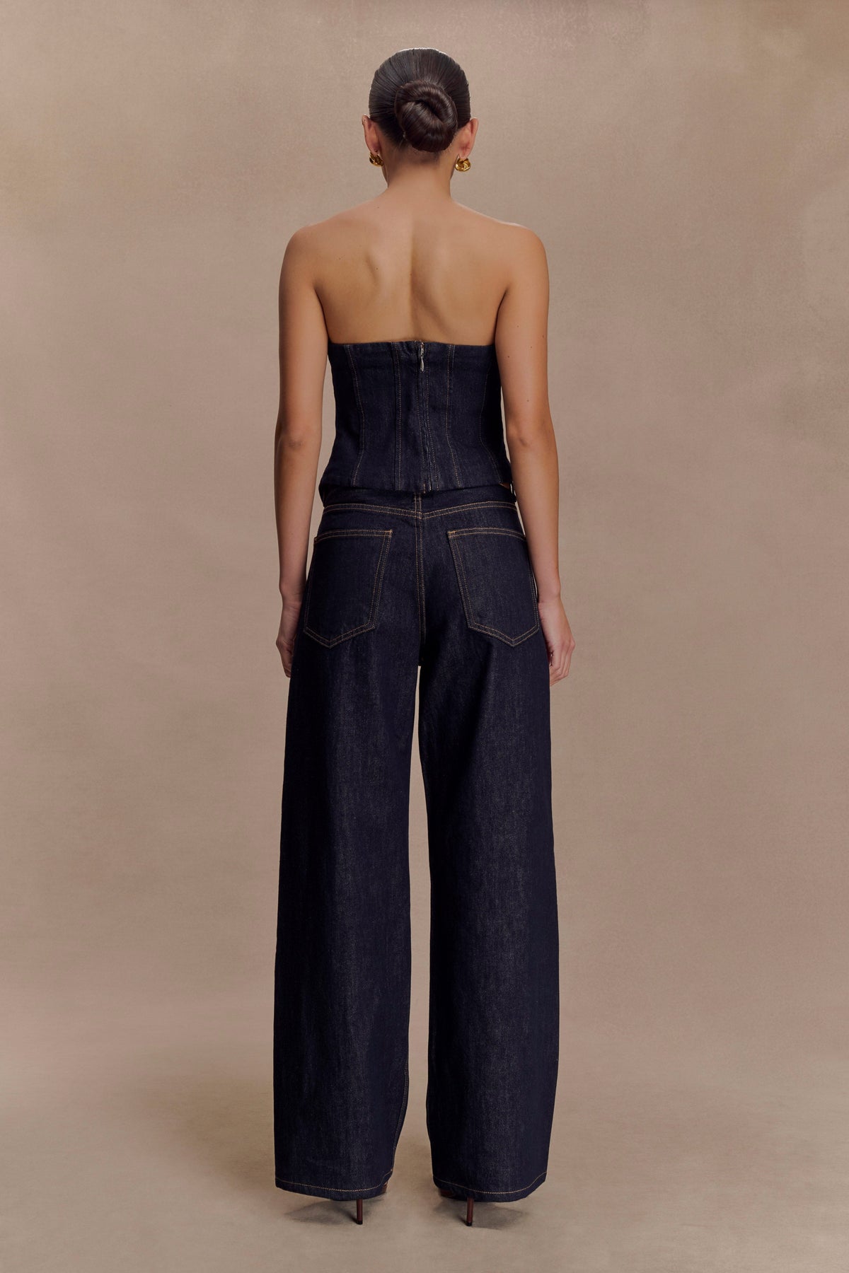 Monte Strapless Denim Corset - Washed Indigo Blue #2