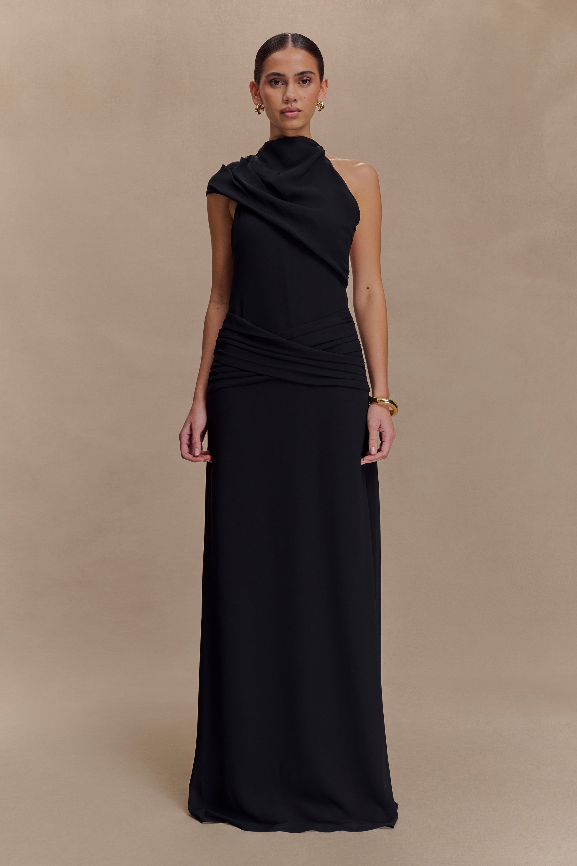 Analia Chiffon Maxi Dress - Black