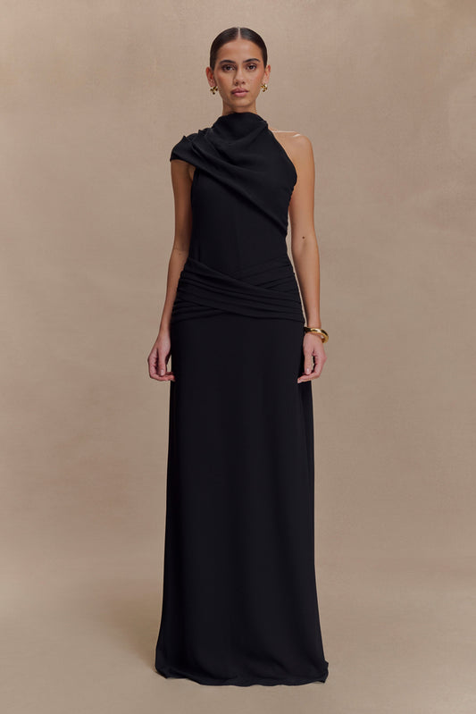 Analia Chiffon Maxi Dress - Black