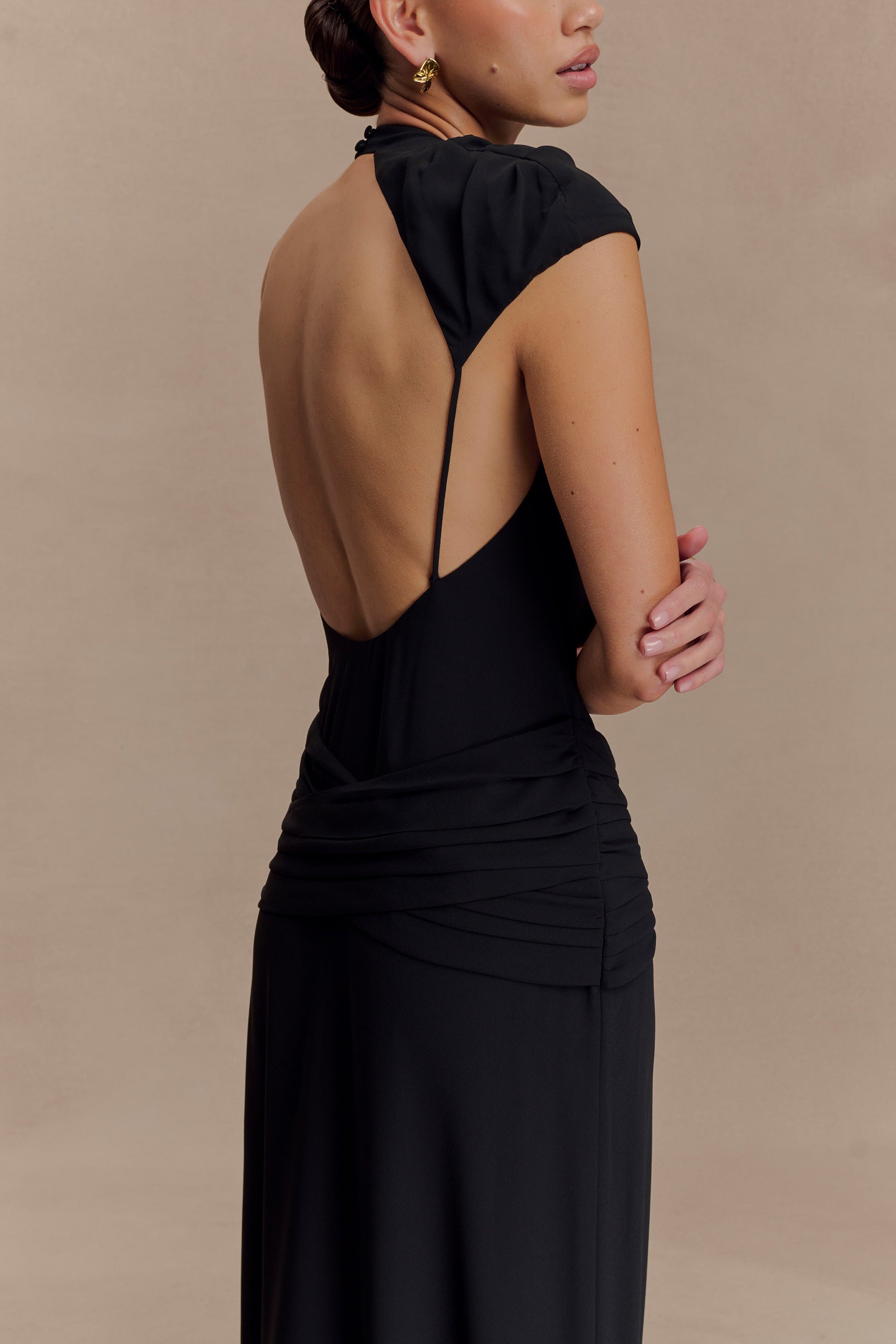 Analia Chiffon Maxi Dress - Black #3