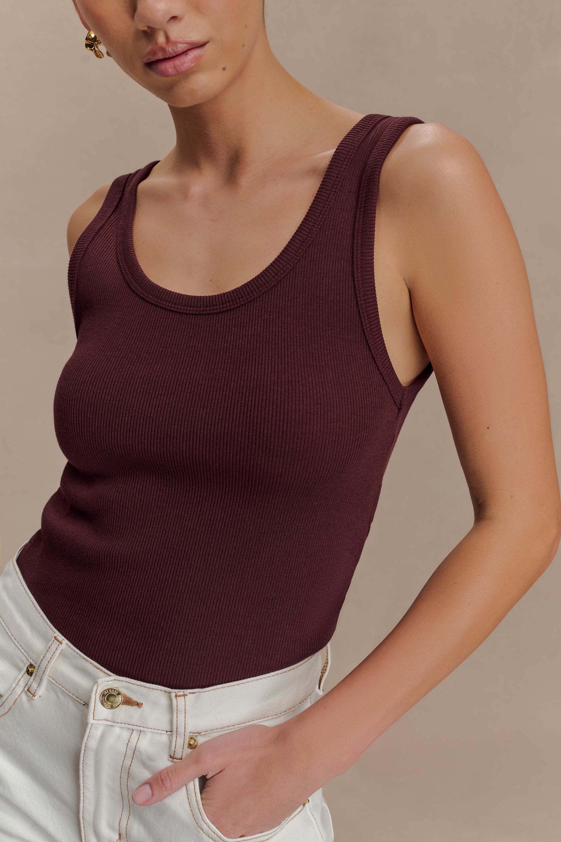 Maeva Scoop Tank Top - Chocolate #5
