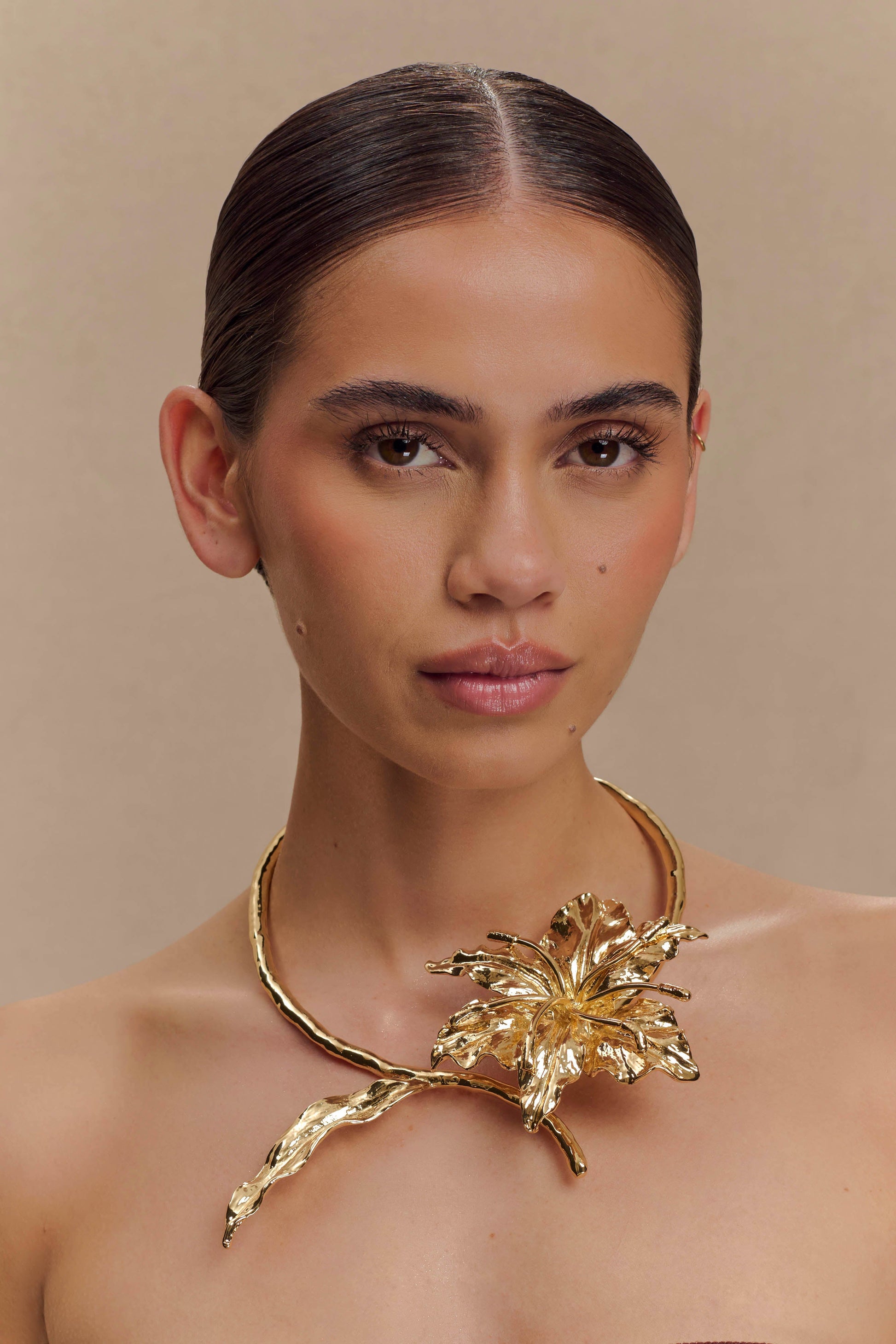 Allona Floral Choker - Gold #2