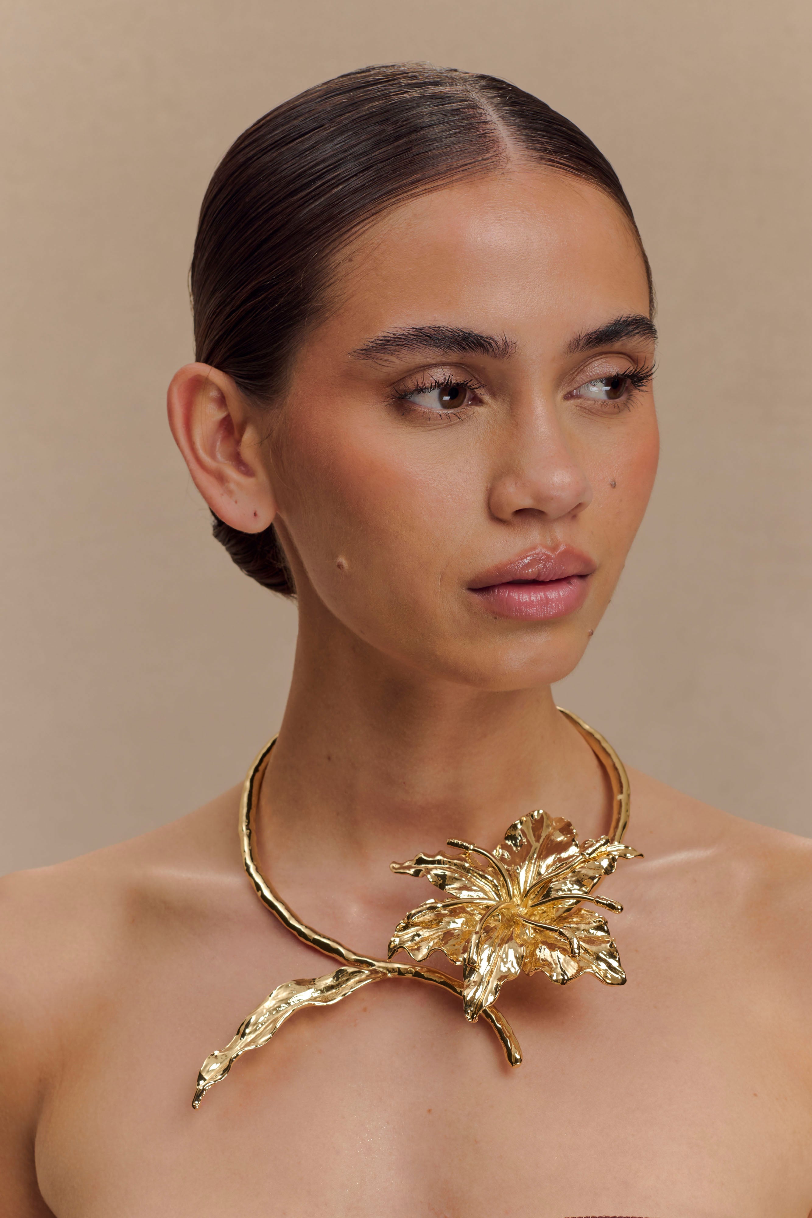 Allona Floral Choker - Gold | MESHKI UK