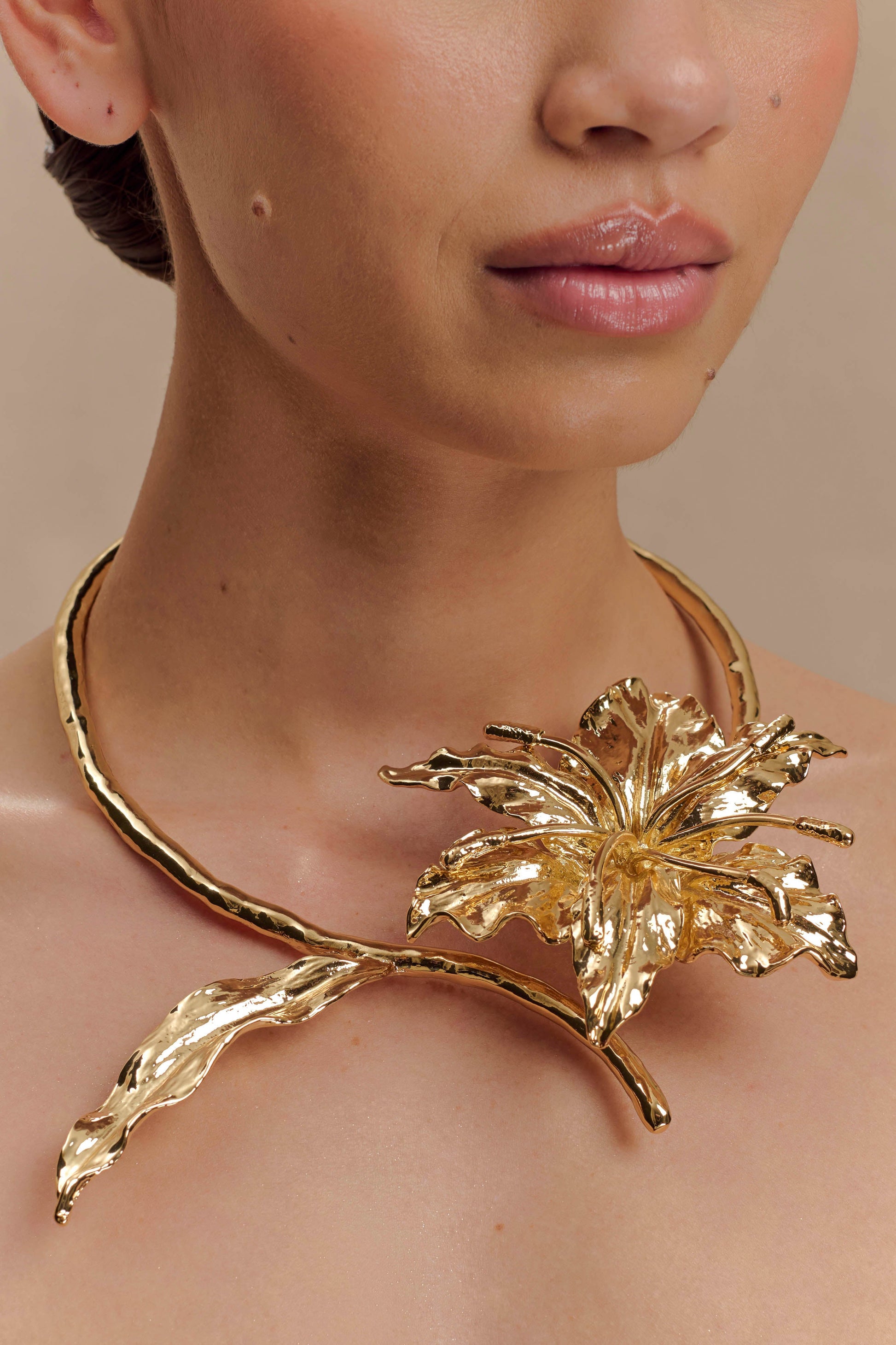 Allona Floral Choker - Gold #4