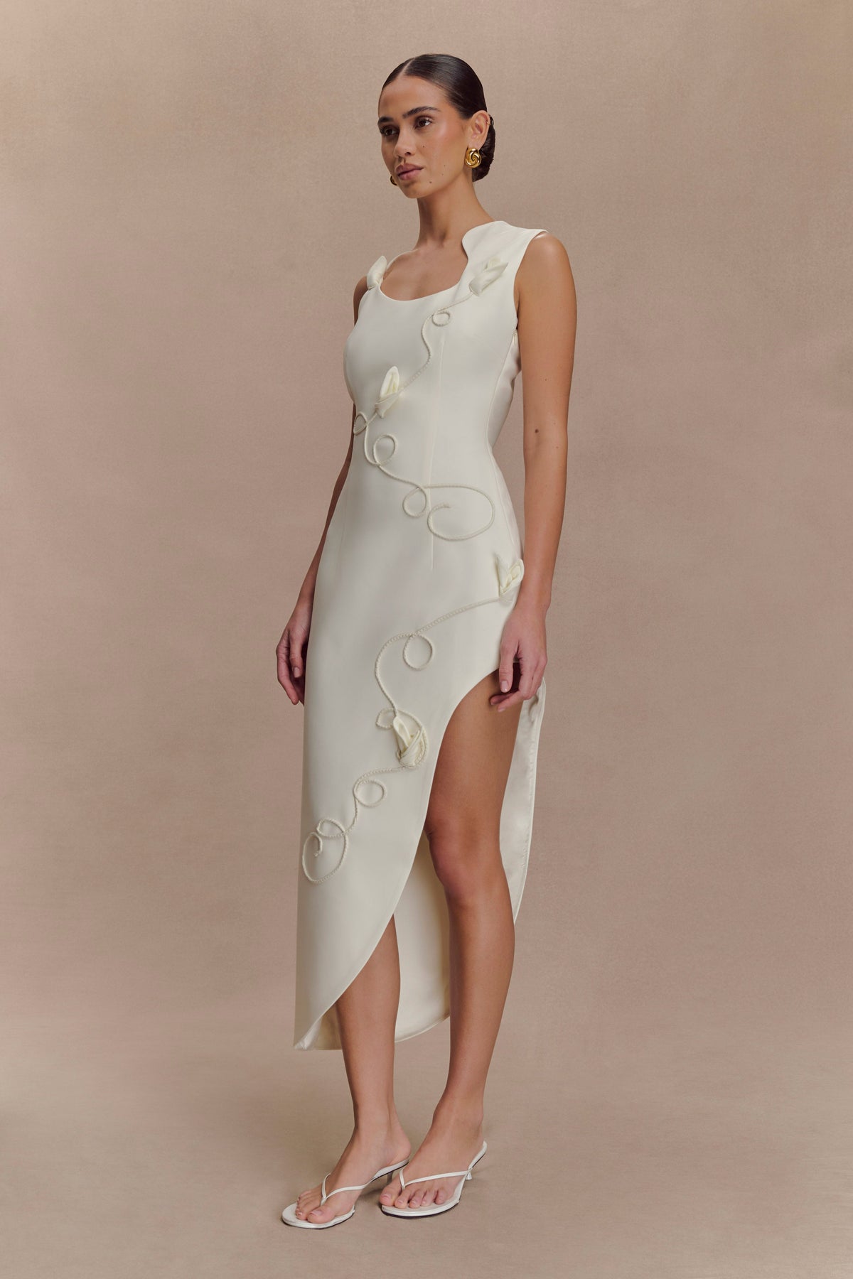 Virginia Suiting Embroidered Midi Dress - White #5