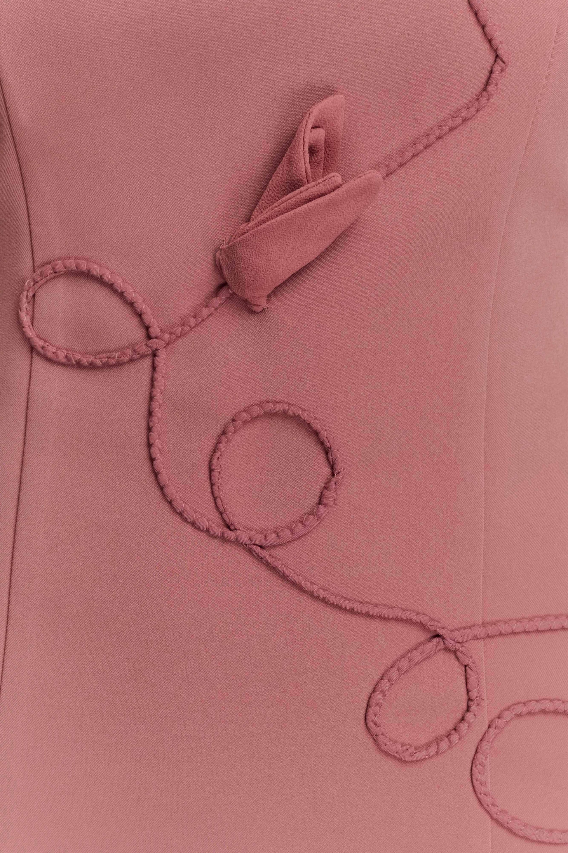 Virginia Suiting Embroidered Midi Dress - Burnt Rose #5