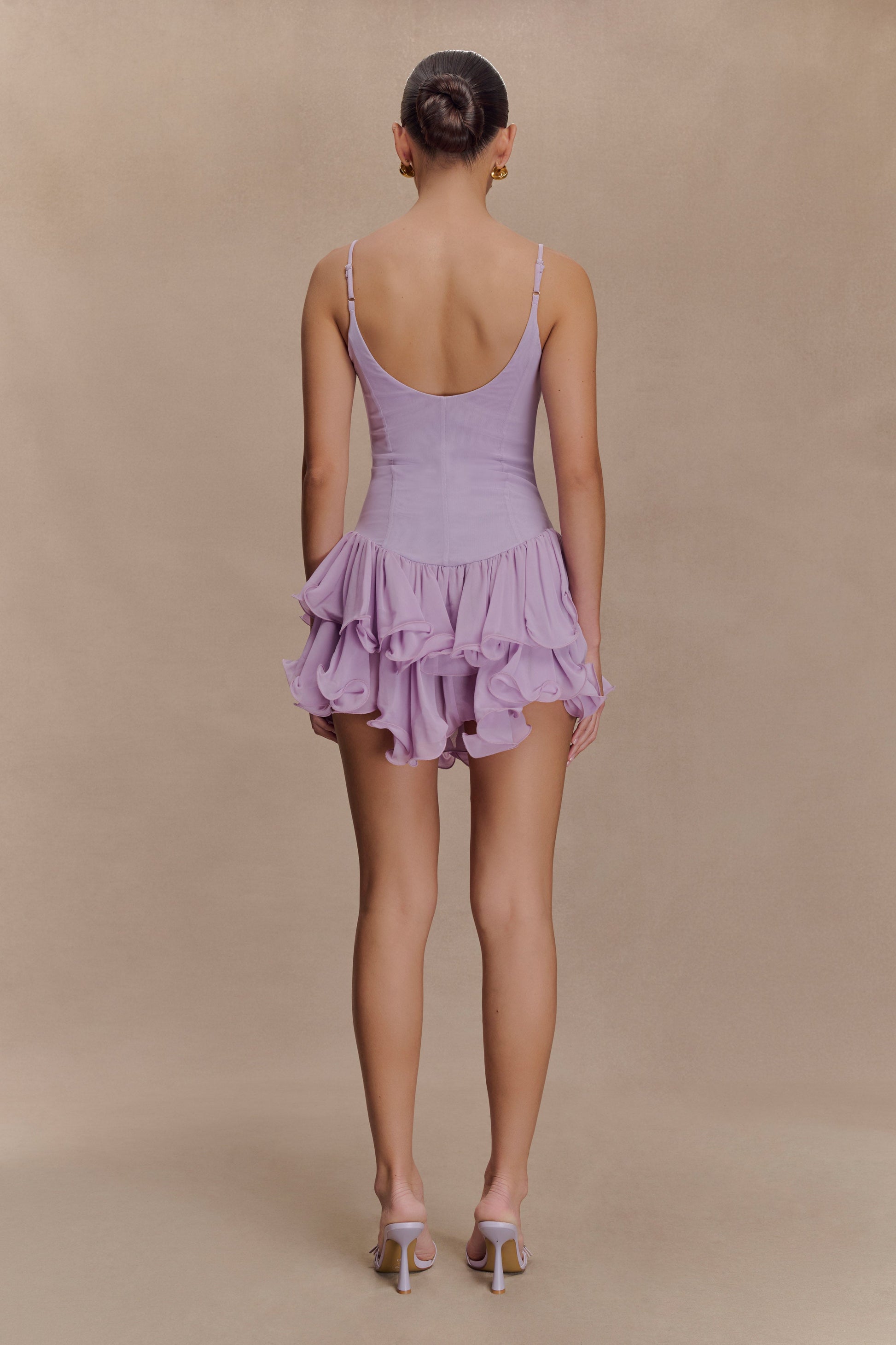 Calantha Ruffle Mesh Mini Dress - Lilac #2