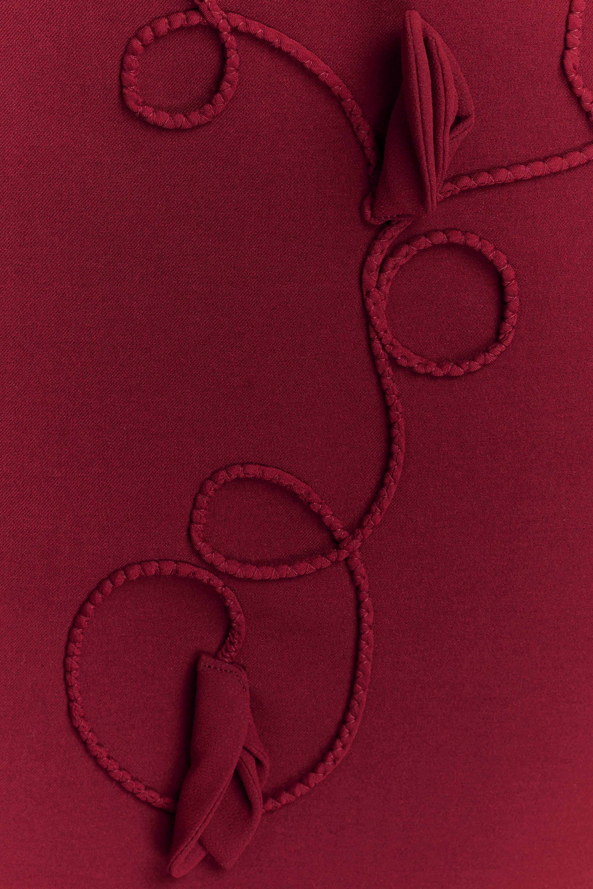 Skyler Suiting Embroidered Mini Dress - Wine #7