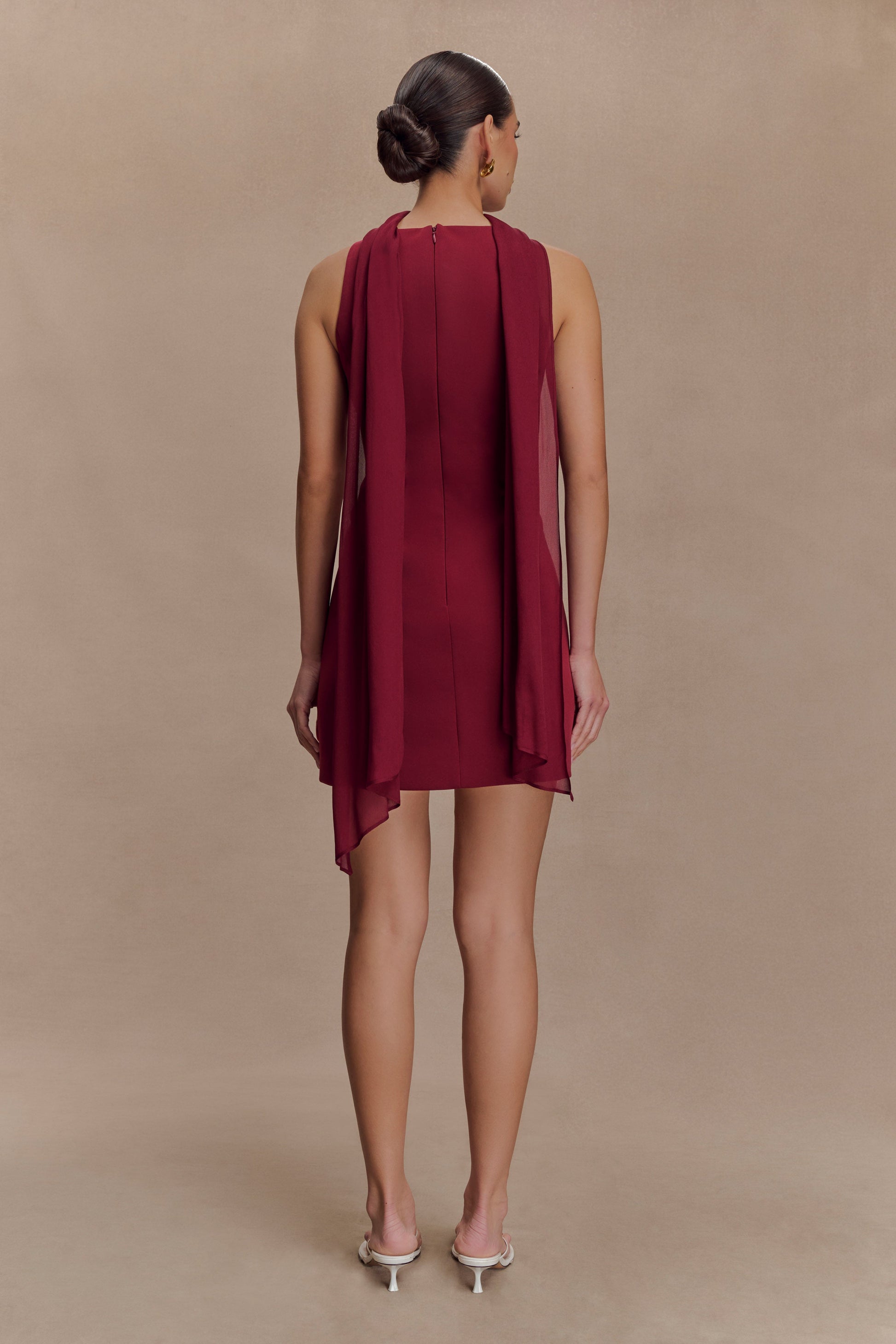 Skyler Suiting Embroidered Mini Dress - Wine #5
