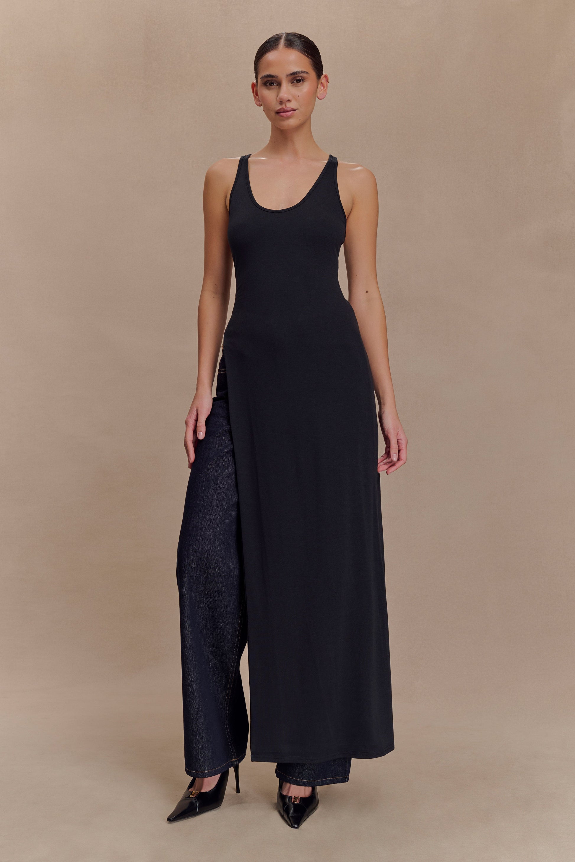 Ellerie Longline Racerback Top - Black #2