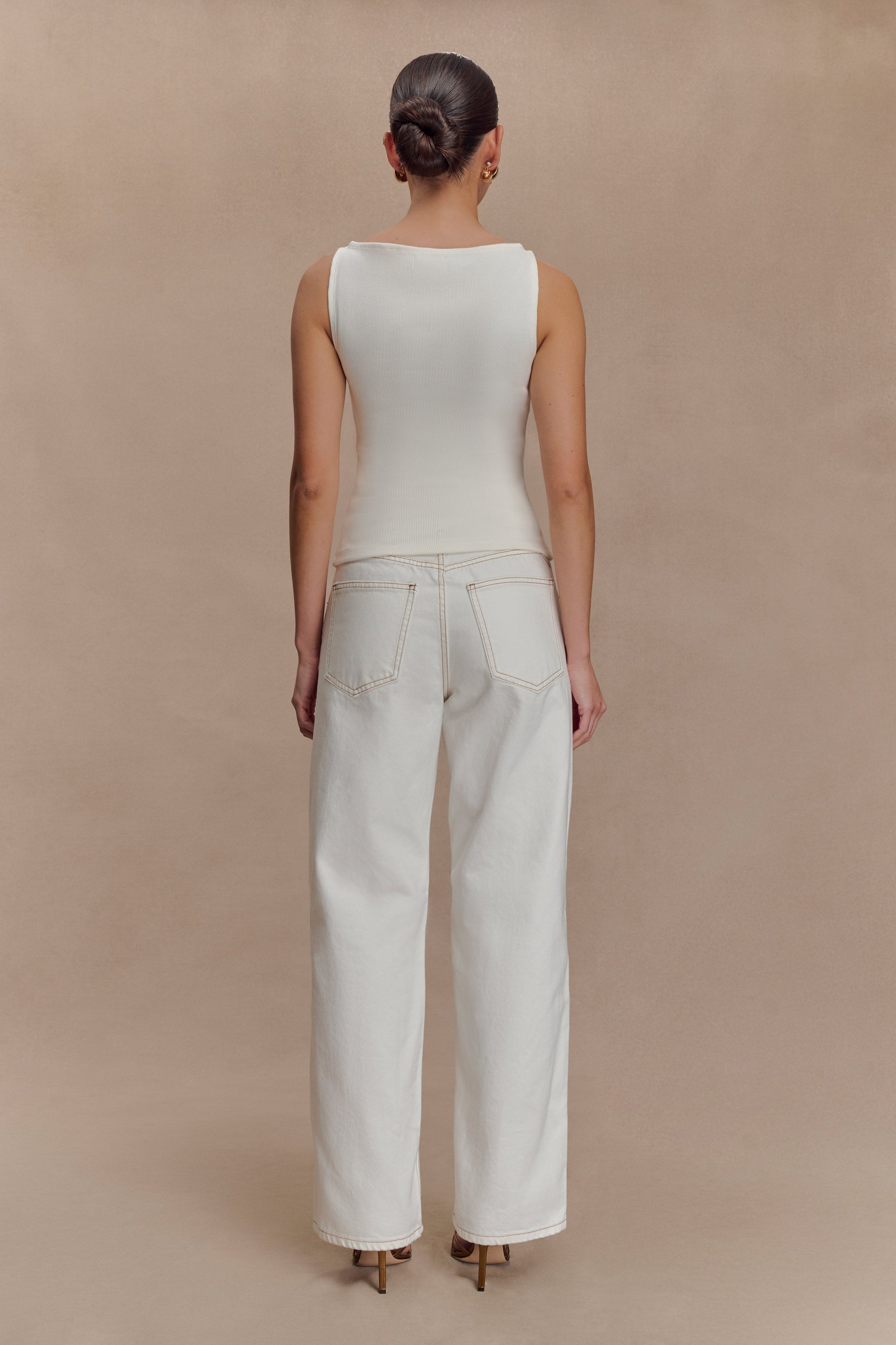 Coraline Panelled Sleeveless Top - White #5