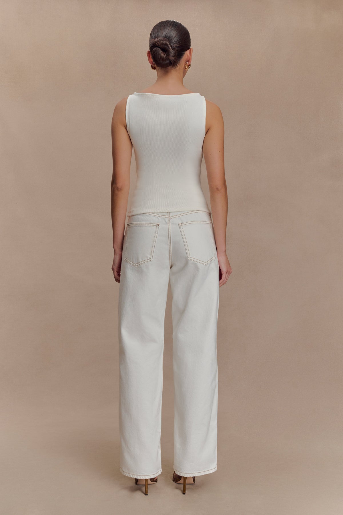 Coraline Panelled Sleeveless Top - White #5