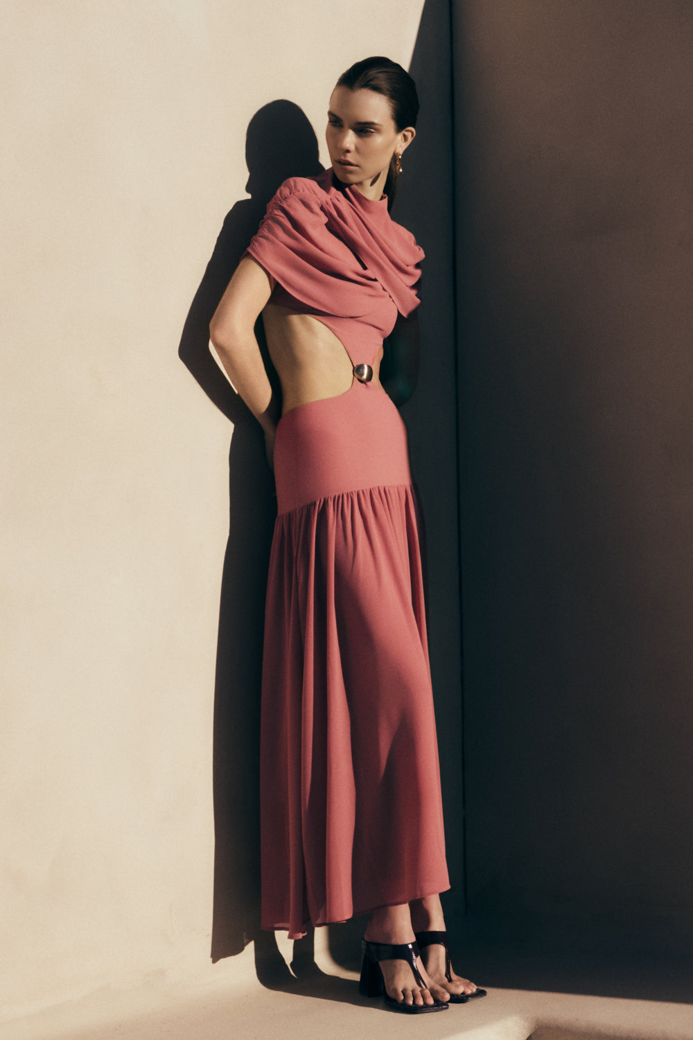 Georgina Chiffon Midi Dress - Burnt Rose #14