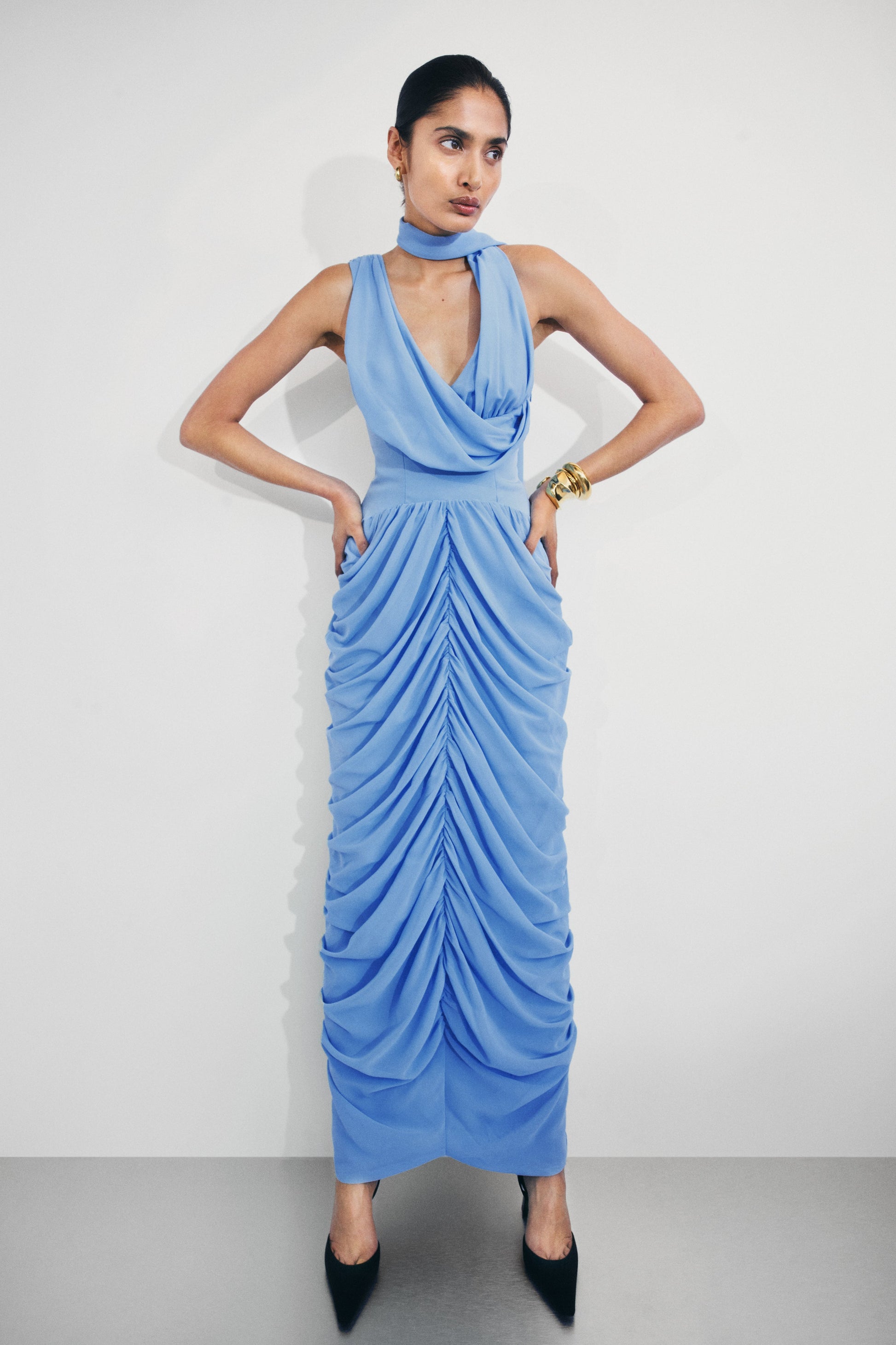 Alex Chiffon Maxi Dress - Blue #2
