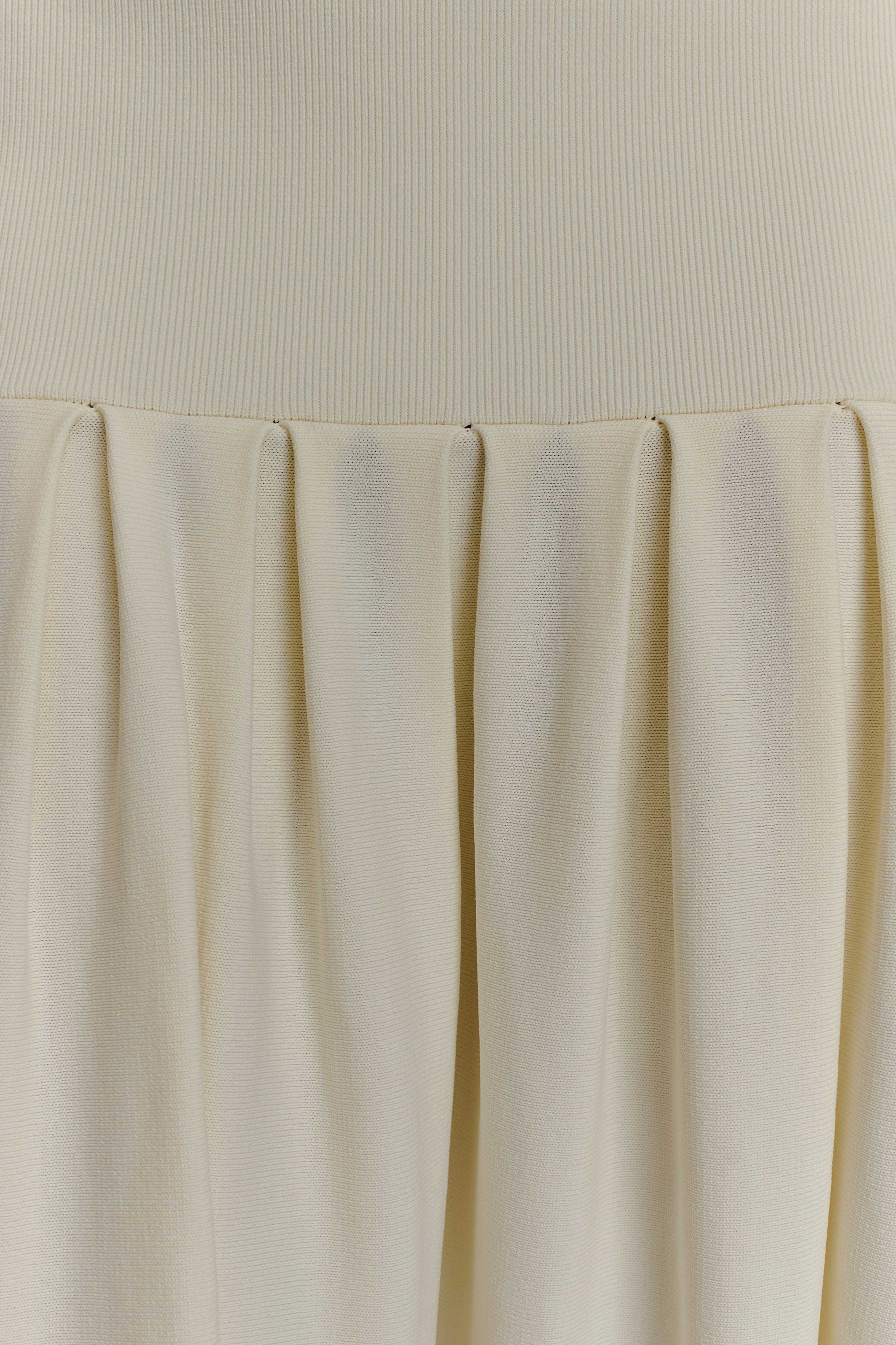 Romaine Bandage Knit Midi Skirt - Ivory #5