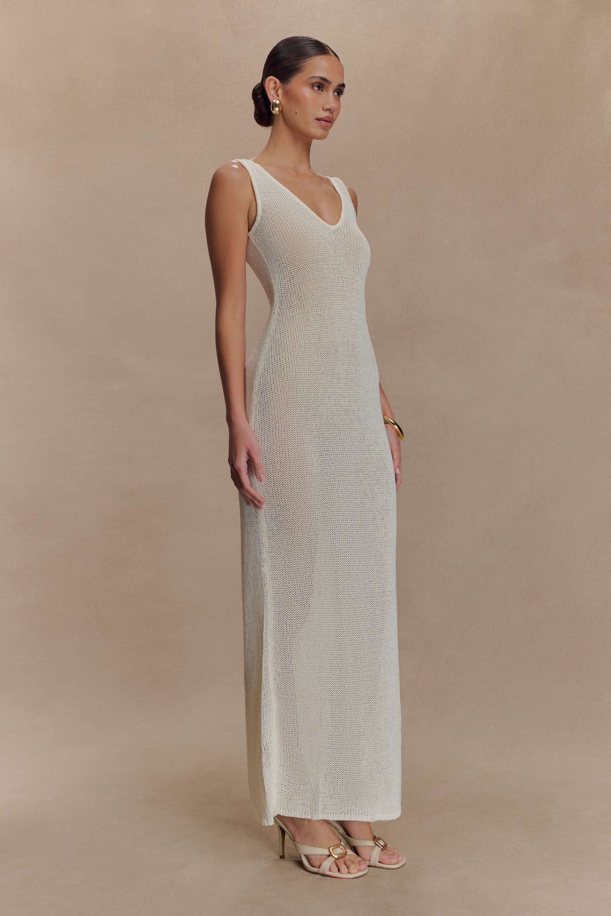 Ari Tape Yarn Knit Maxi Dress - White #4
