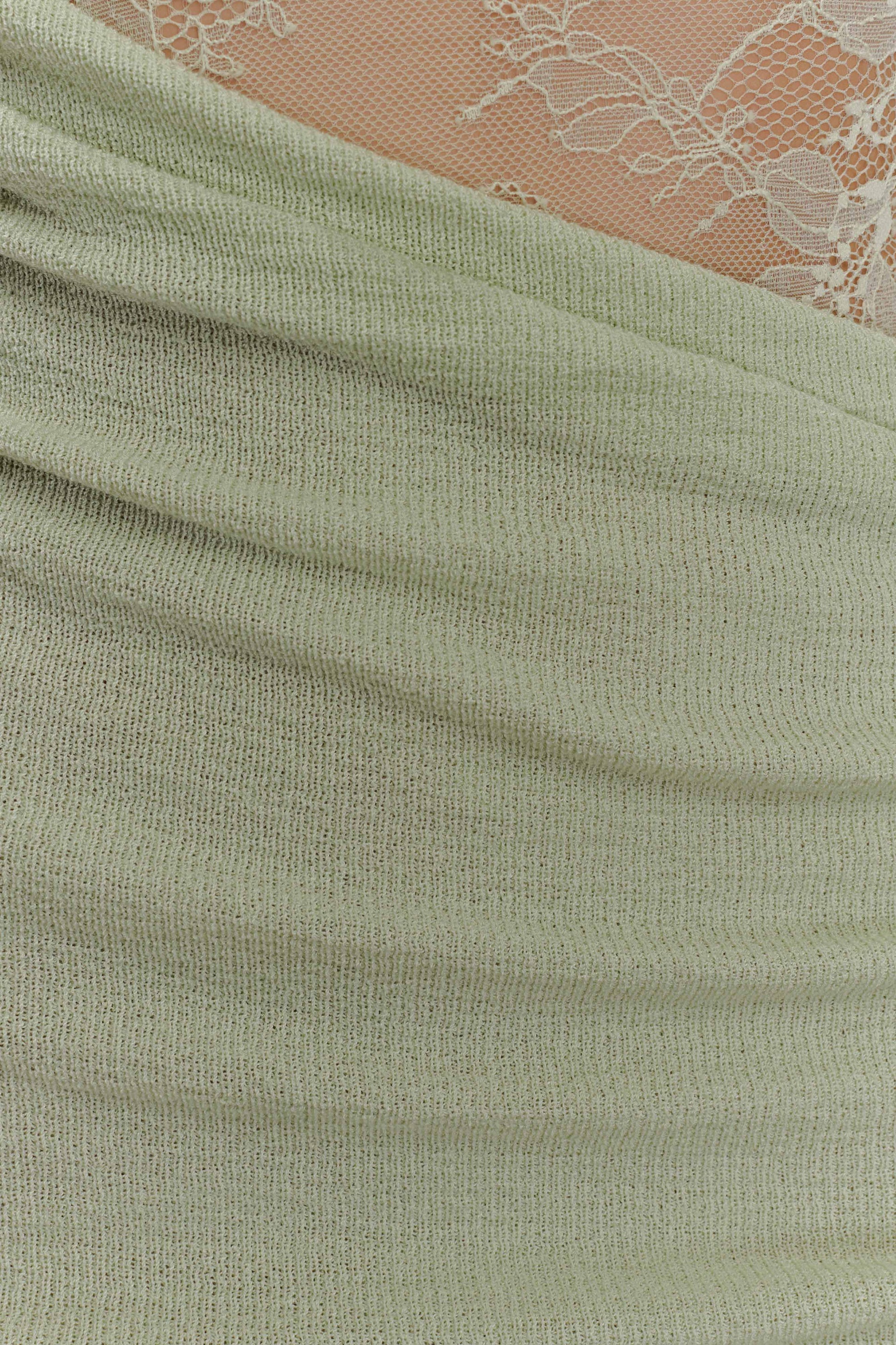 Luxie Lace Knit Mini Dress - Pastel Green #6