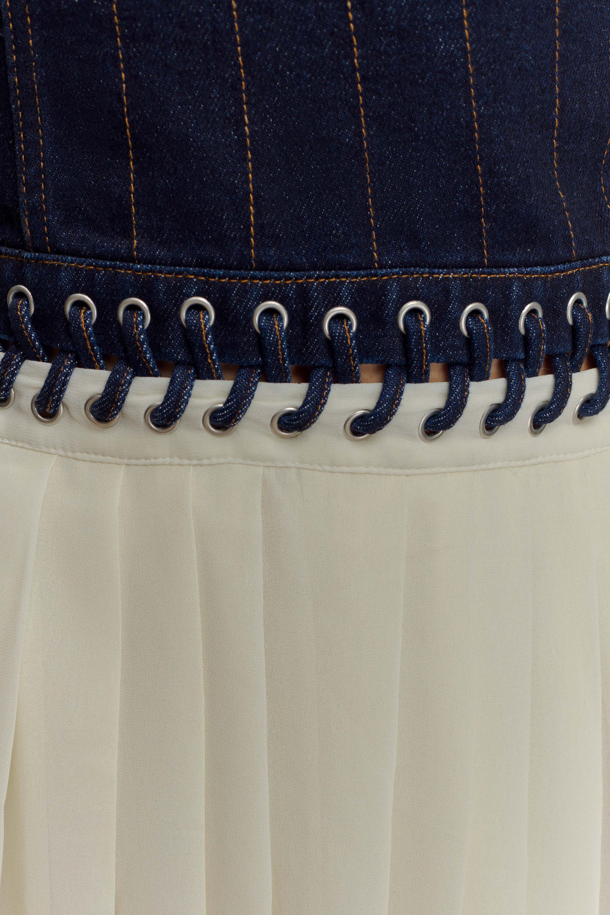 Suella Chiffon Denim Maxi Dress - Indigo Blue #8