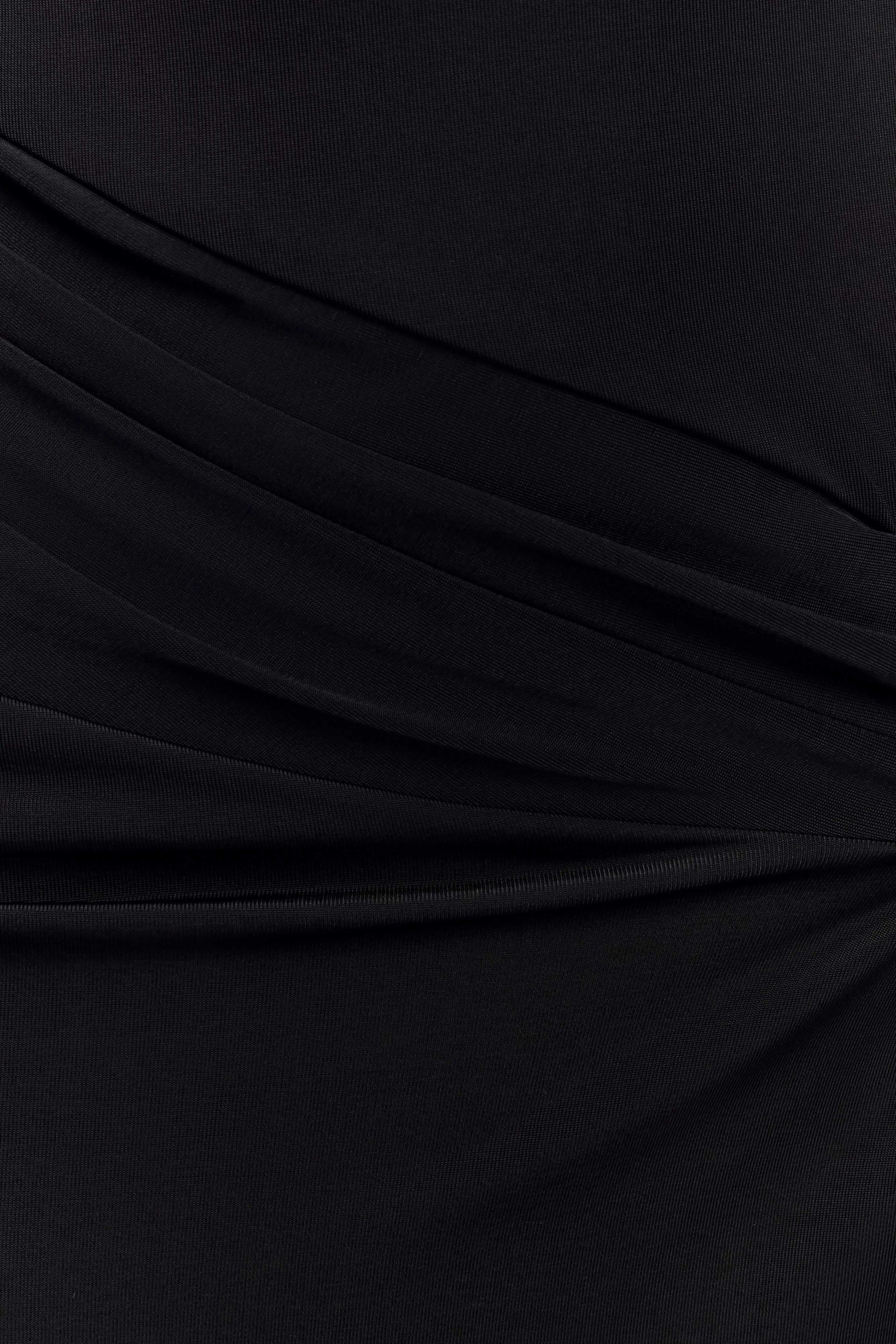 Deanna Long Sleeve Gathered Maxi Dress - Black #4