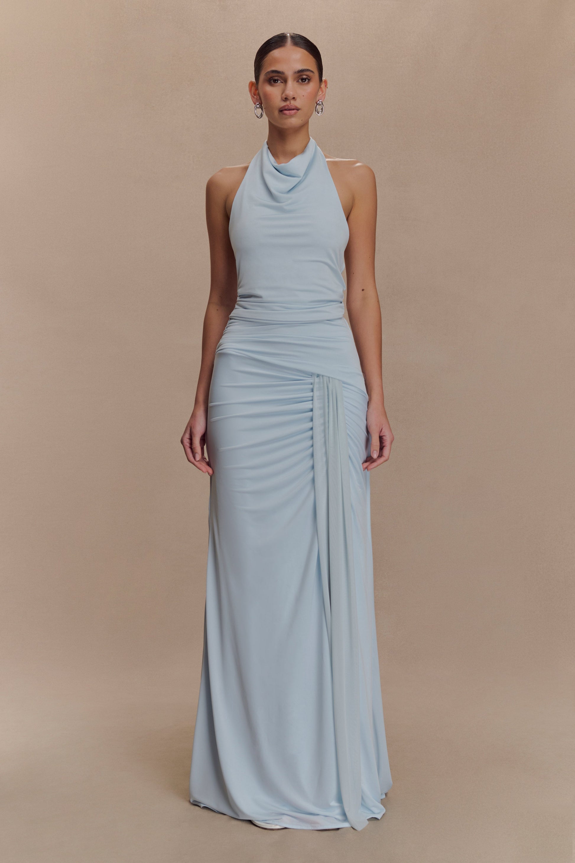 Calandra Slinky Halter Top With Hardware - Pale Blue #5