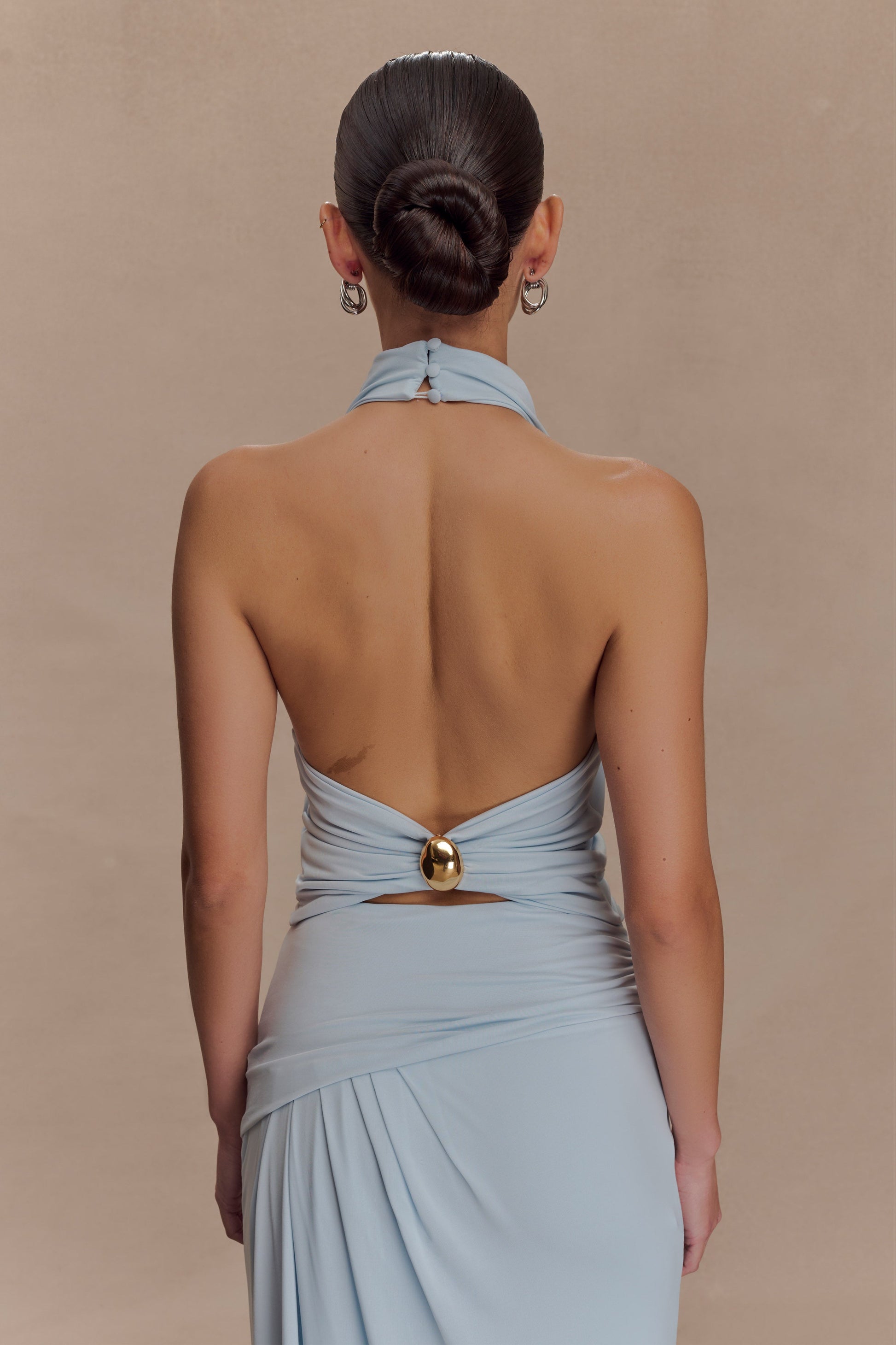 Calandra Slinky Halter Top With Hardware - Pale Blue #3