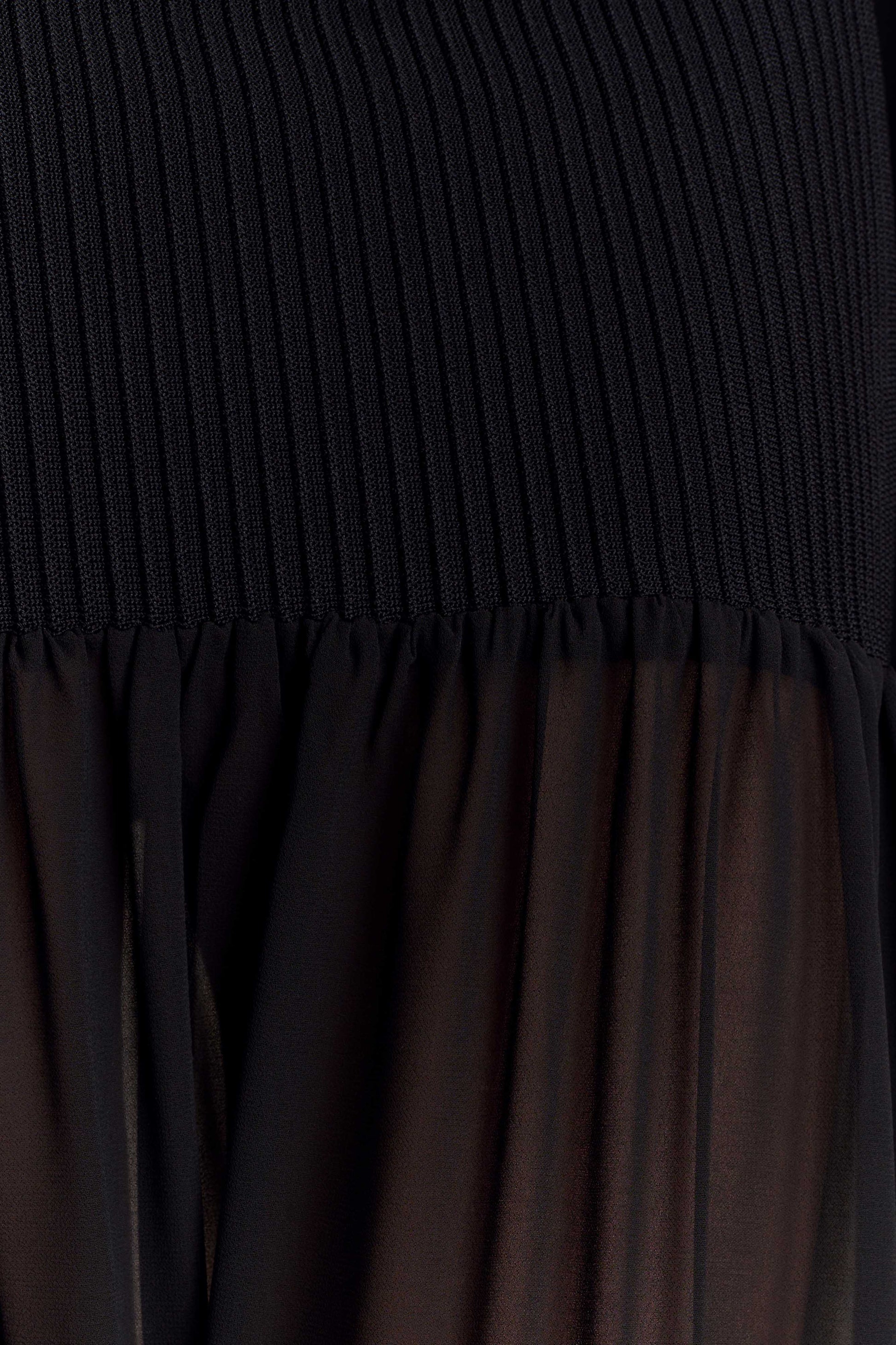 Haille Knit Chiffon Maxi Dress - Black #5