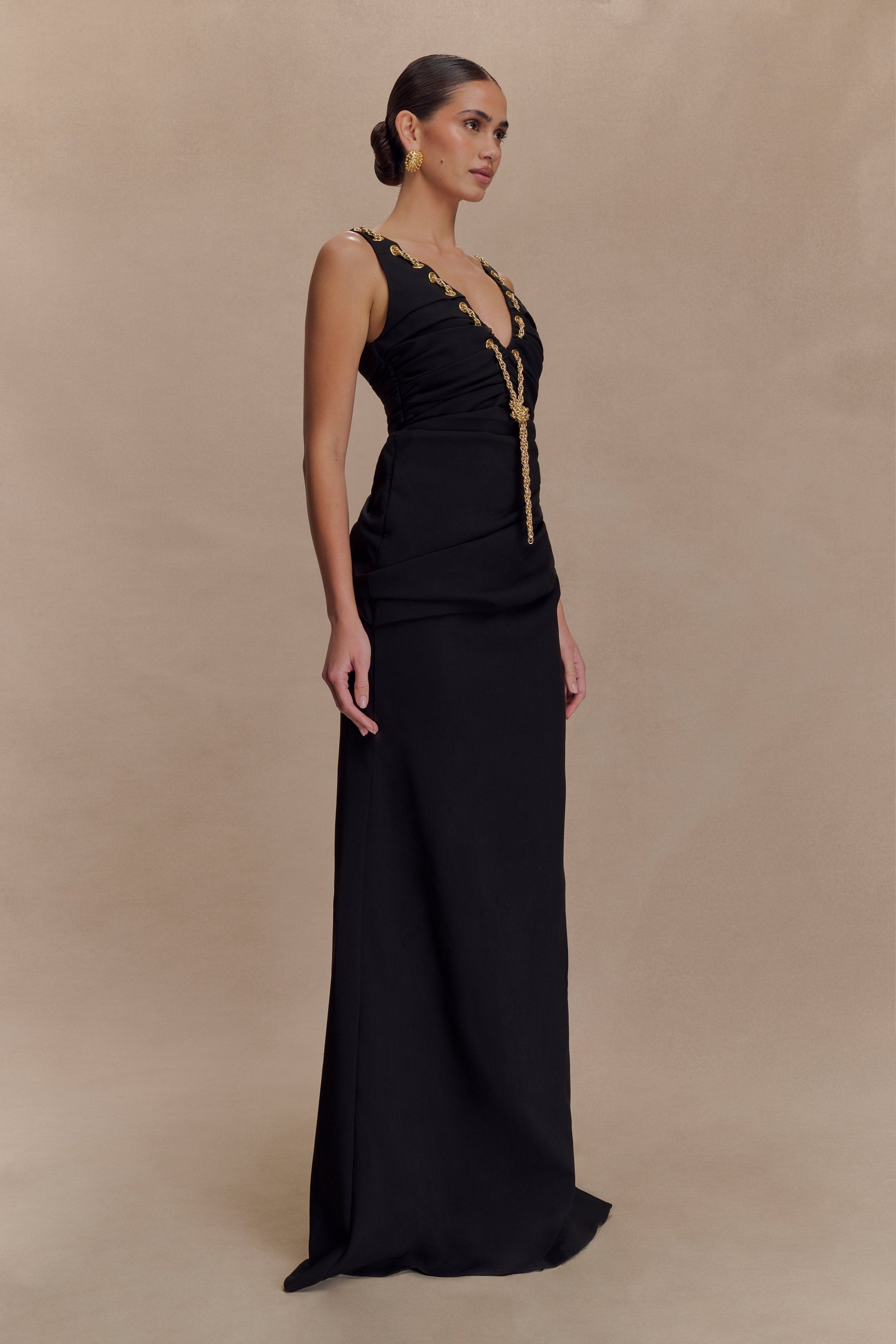 Axton Low Neck Maxi Dress - Black #4