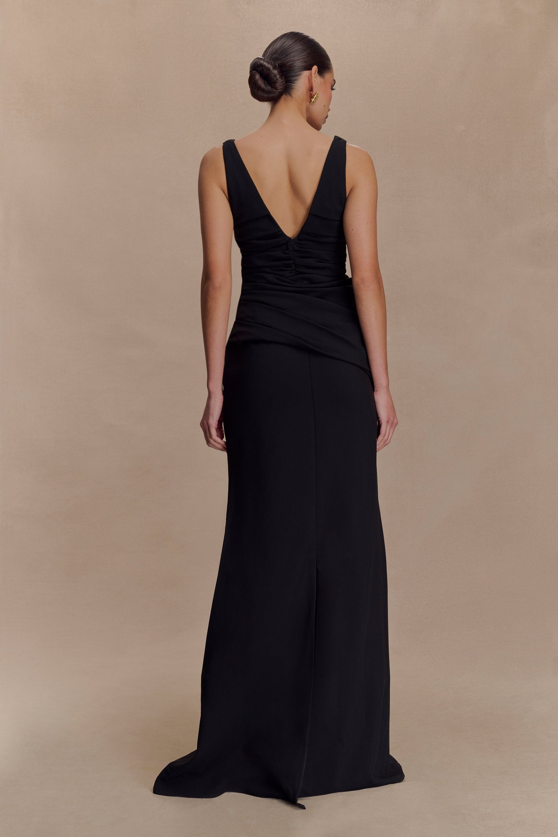 Axton Low Neck Maxi Dress - Black #2