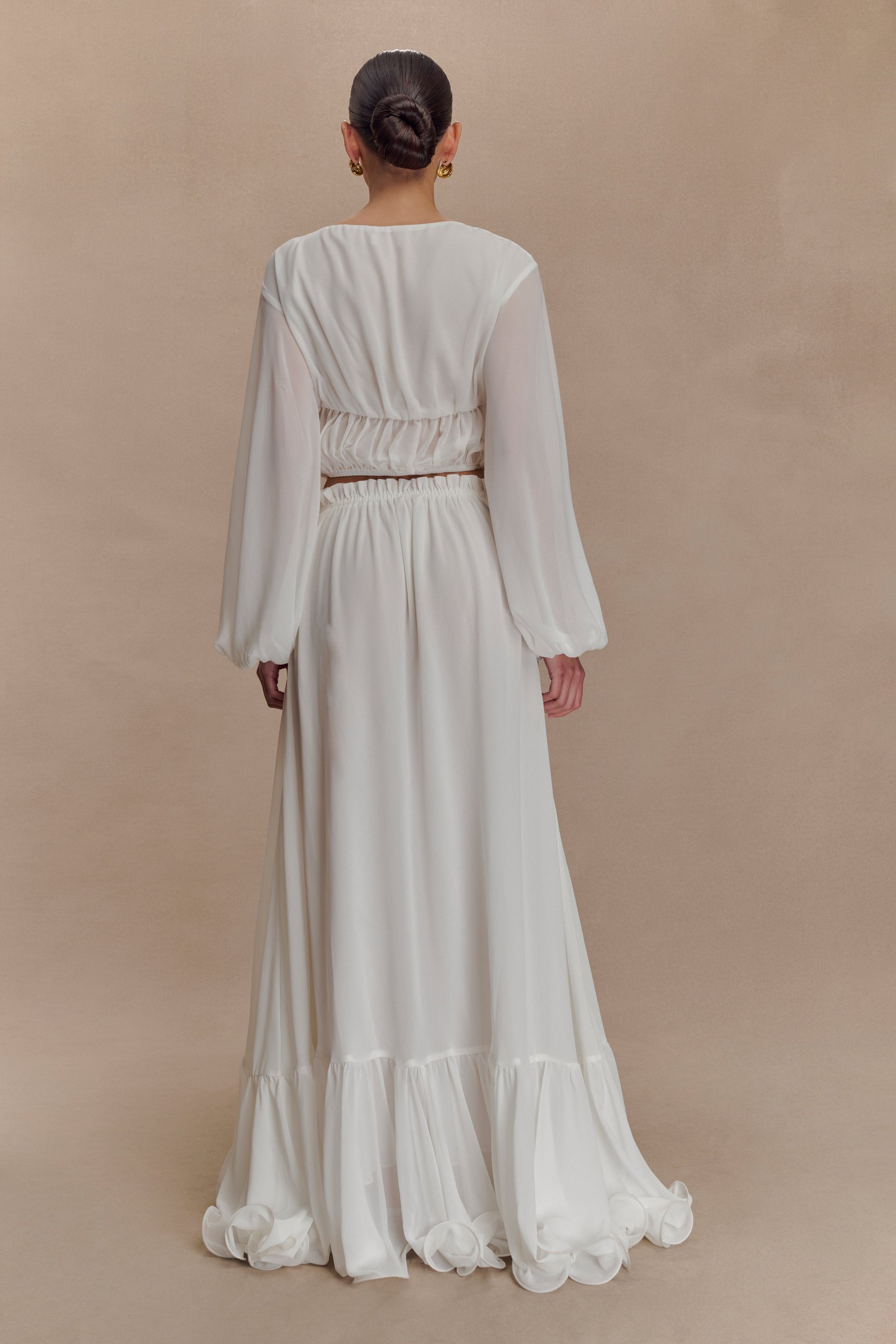 Carlie Chiffon Maxi Skirt - Ivory #4