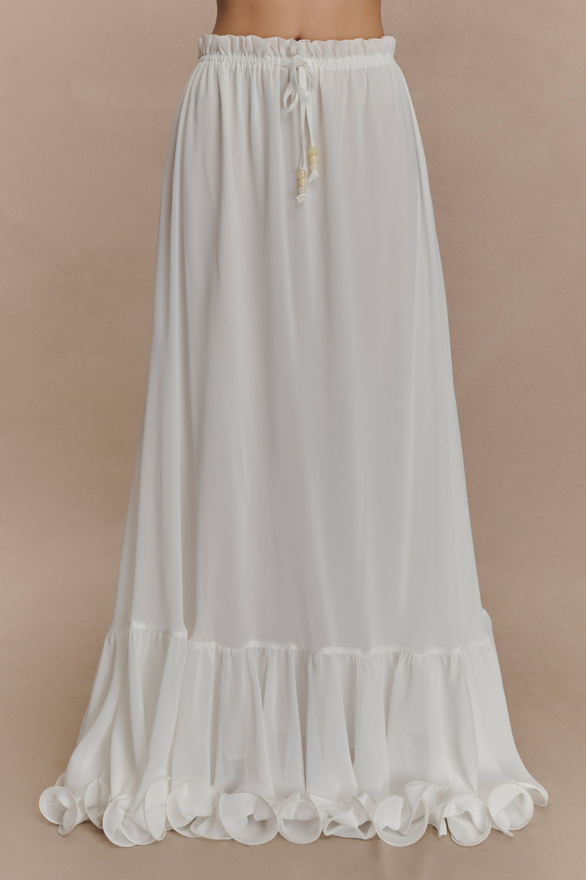 Carlie Chiffon Maxi Skirt - Ivory #9