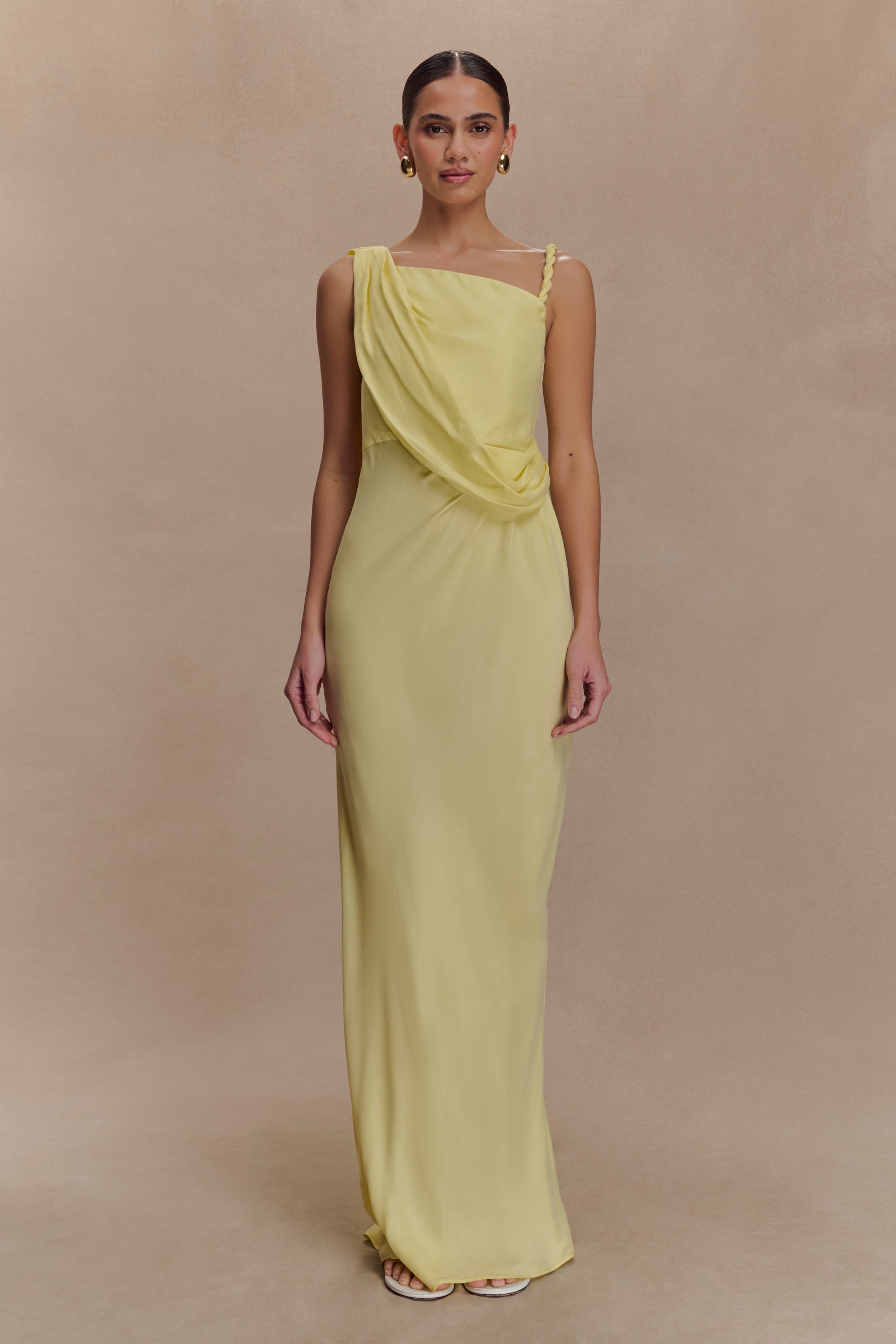Lorieanne Draped Maxi Dress - Lemon #4