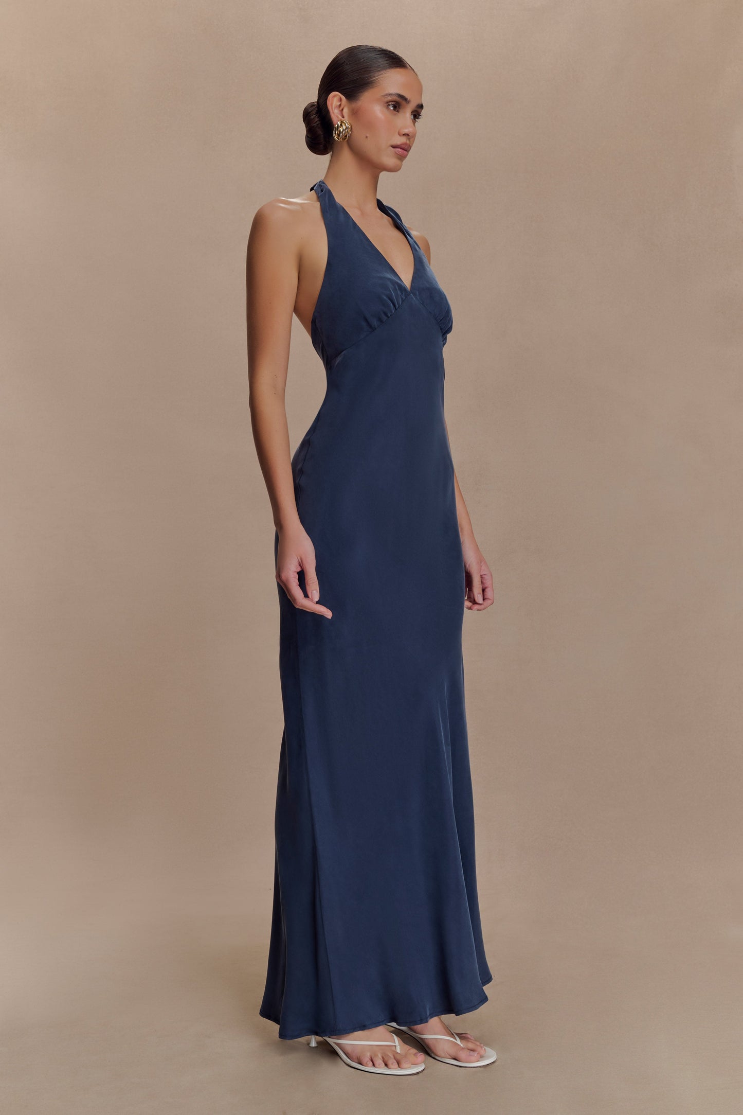 Louisiana Halter Maxi Dress - Navy