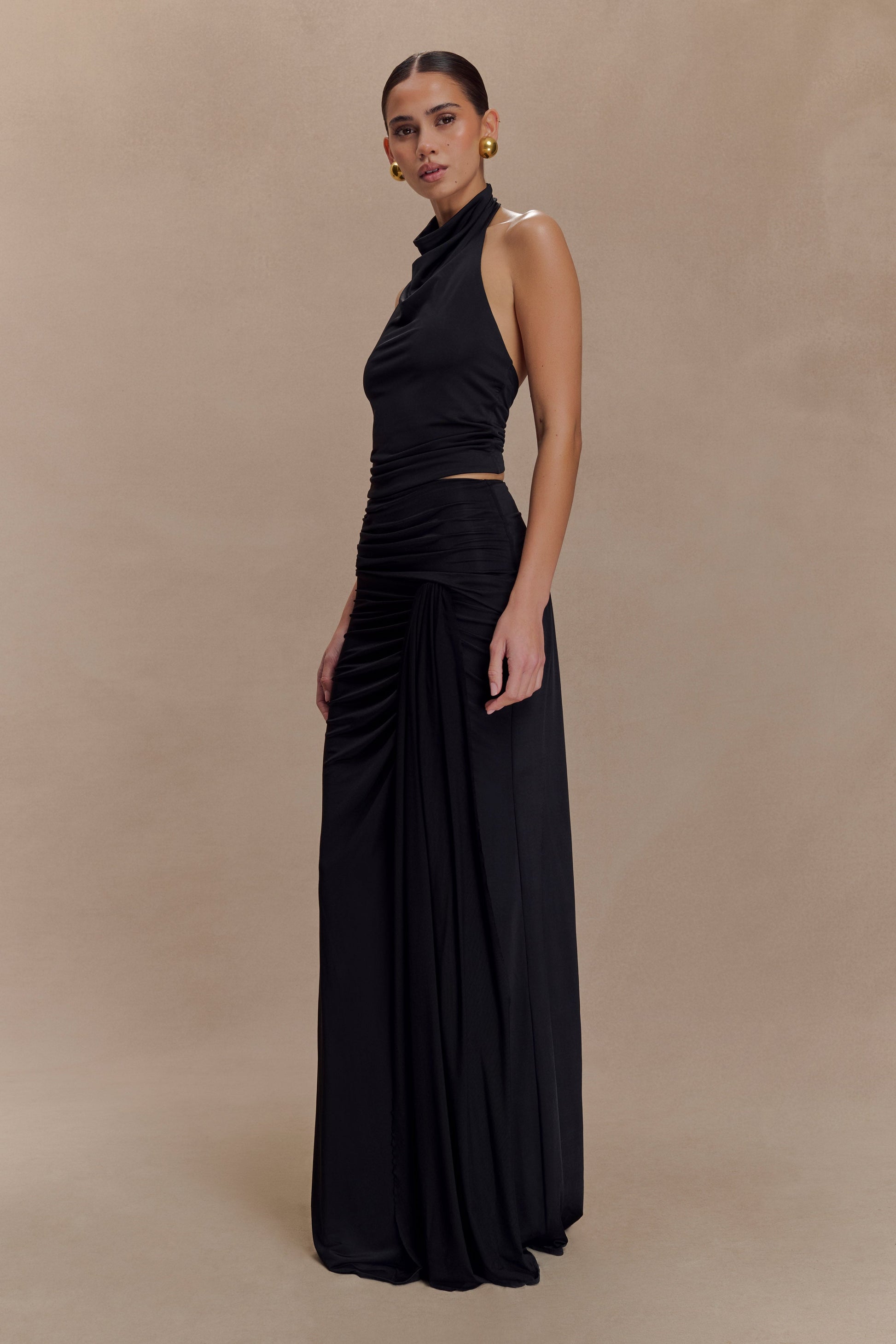 Calandra Slinky Maxi Skirt - Black #4
