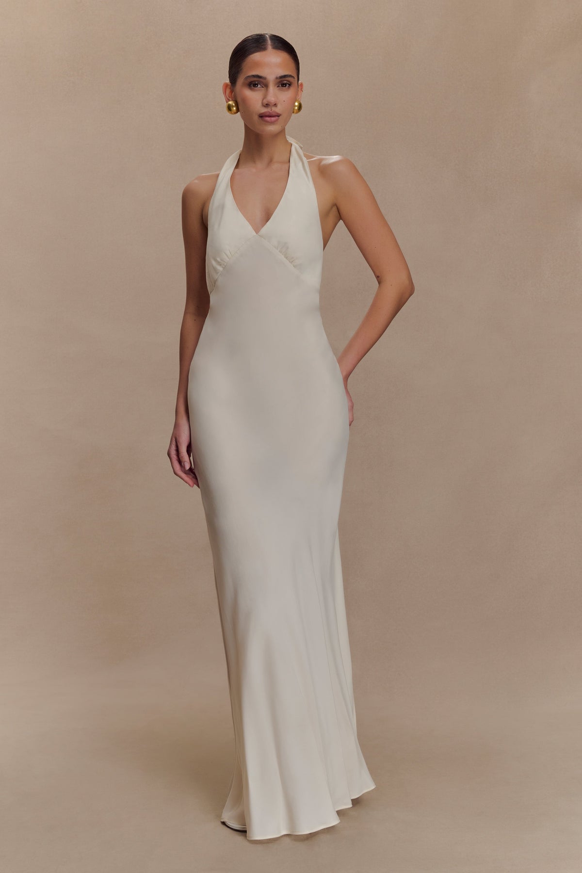 Louisiana Halter Maxi Dress - Ivory