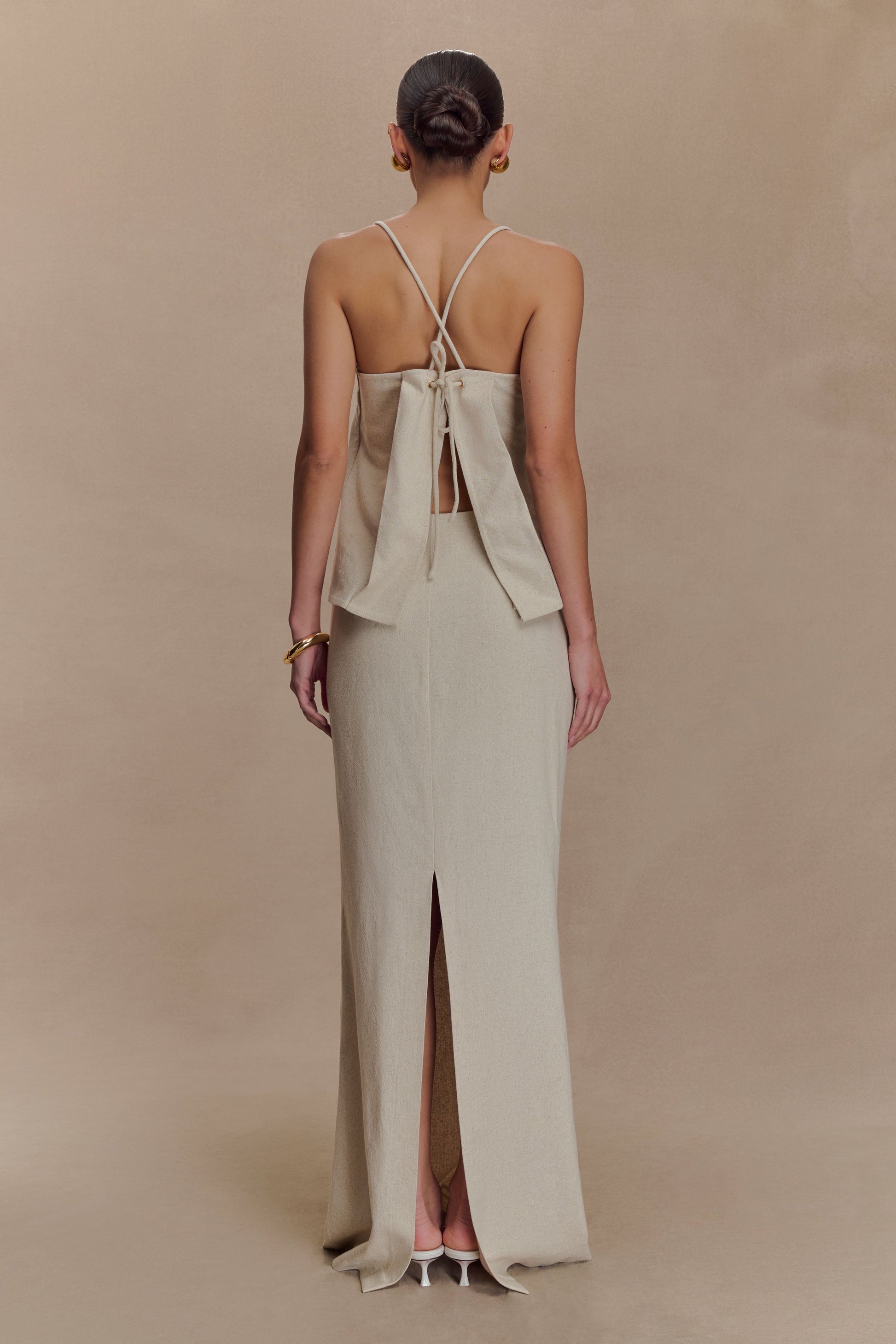 Casey Linen Corded Embroidered Linen Top - Natural #7