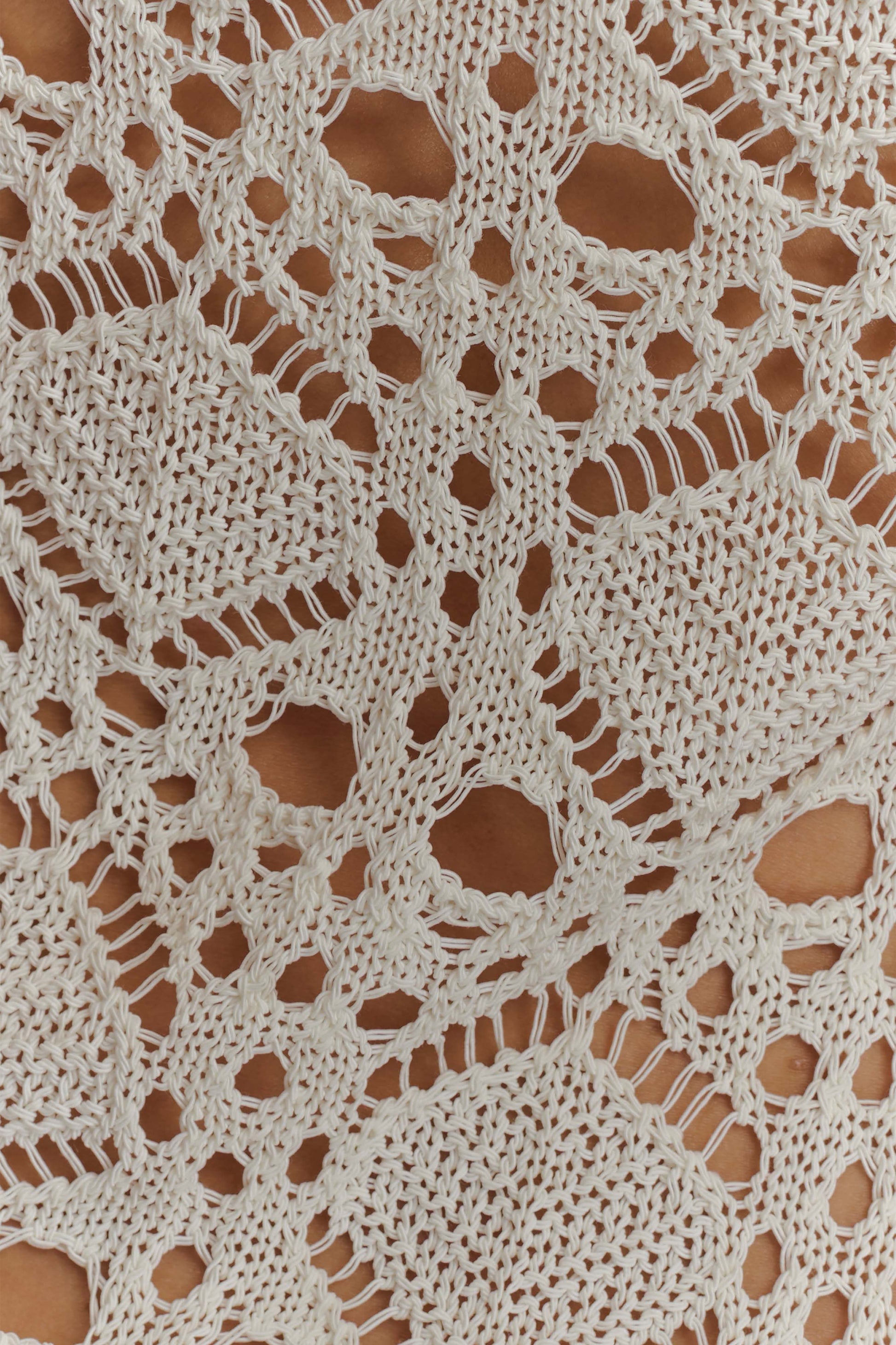 Aeline Strapless Crochet Knit Top - Ivory #5