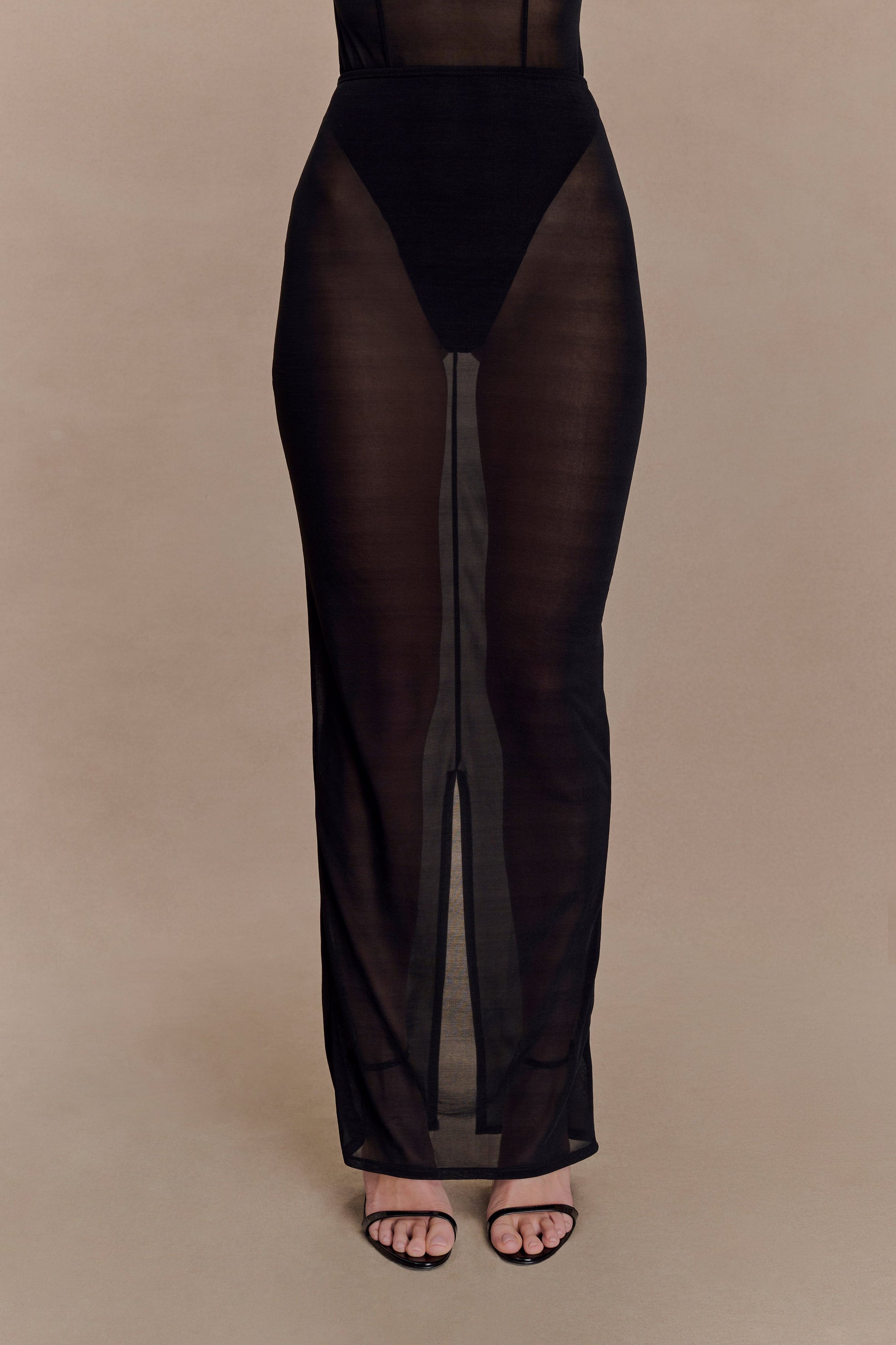 Aoife Mesh Maxi Skirt - Black #5