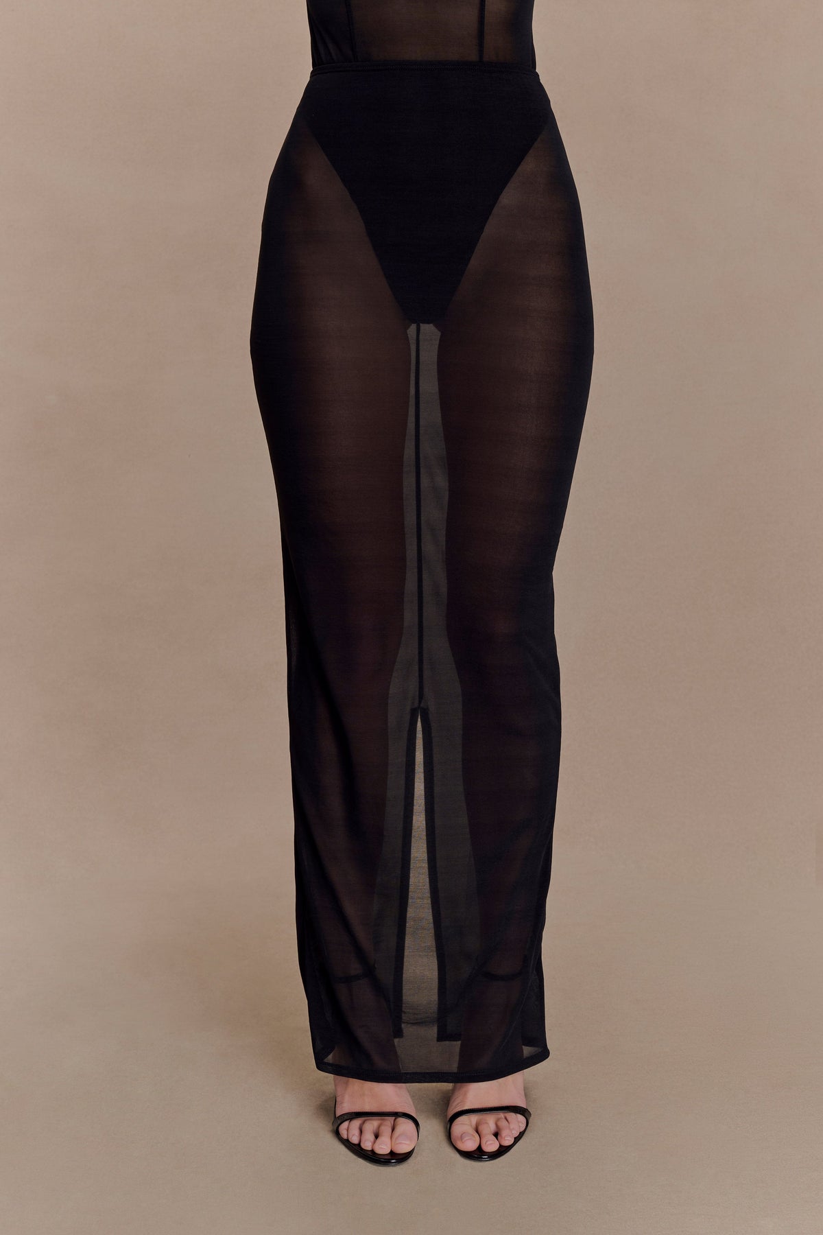 Aoife Mesh Maxi Skirt - Black #5