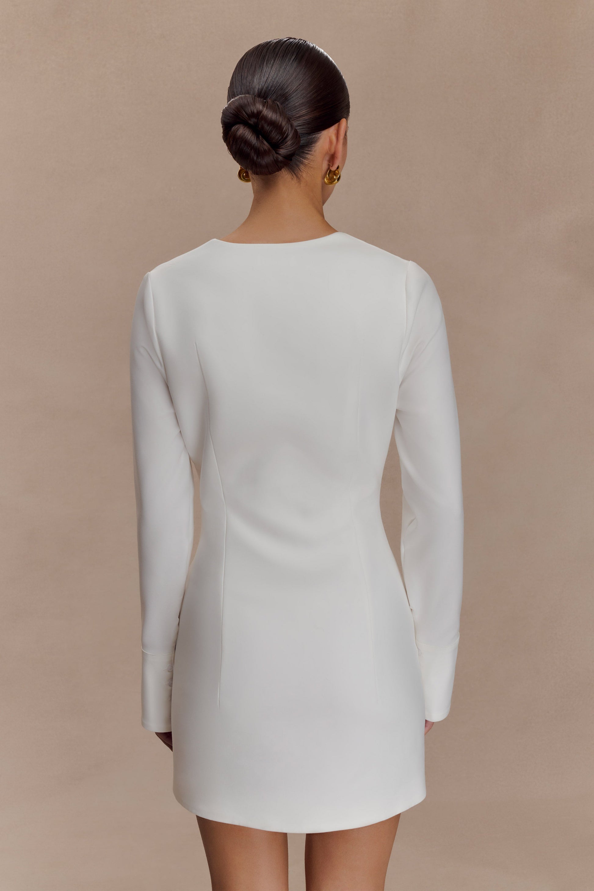 Carina Peplum Cotton Shirt Dress - White #2