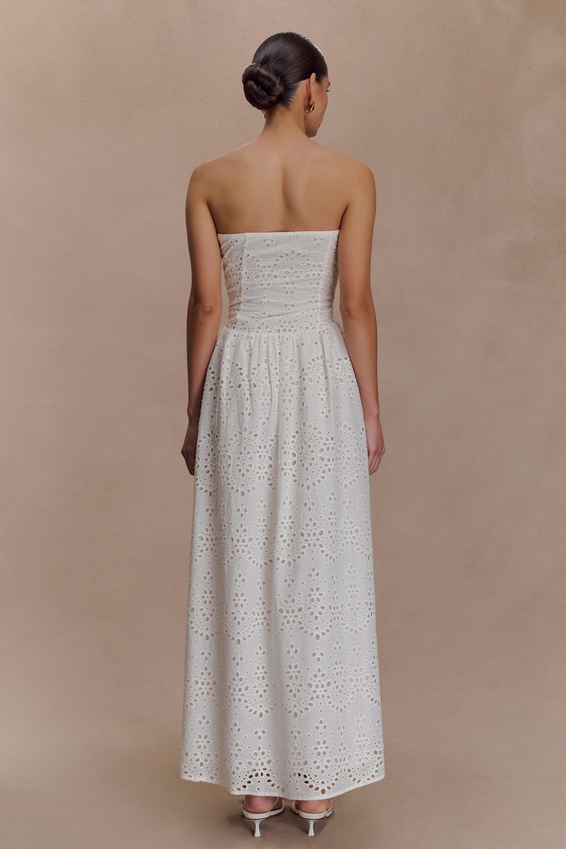 Maureen Broderie Strapless Maxi Dress - White #2
