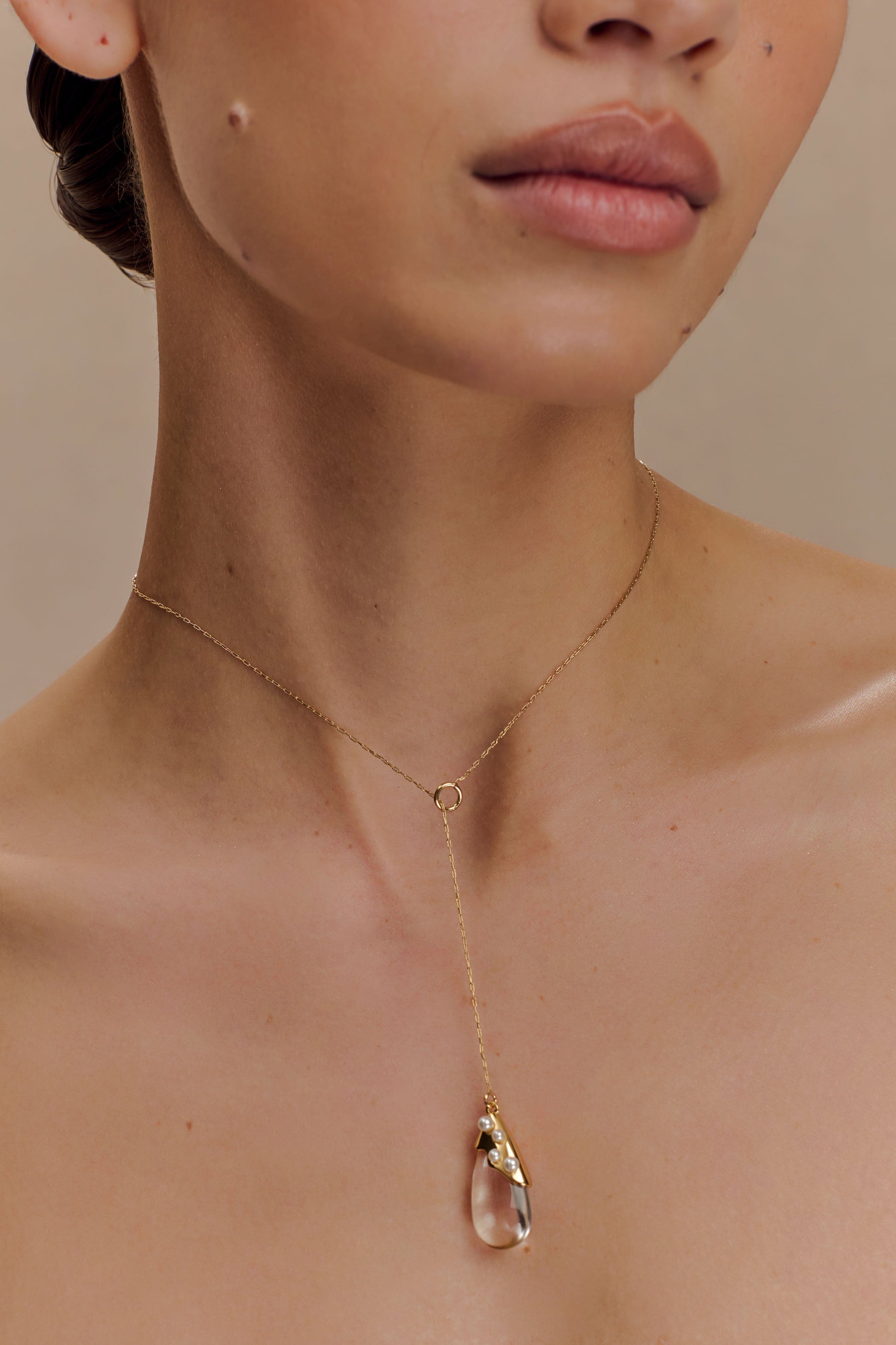 Augusta Teardrop Pendant Necklace - Gold #2