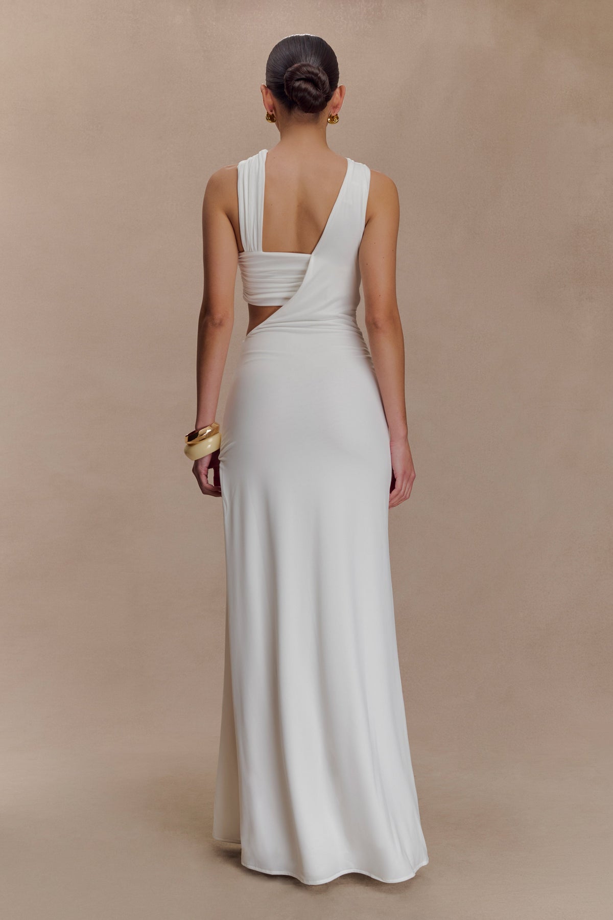 Lottie Slinky Maxi Dress With Split - White #2