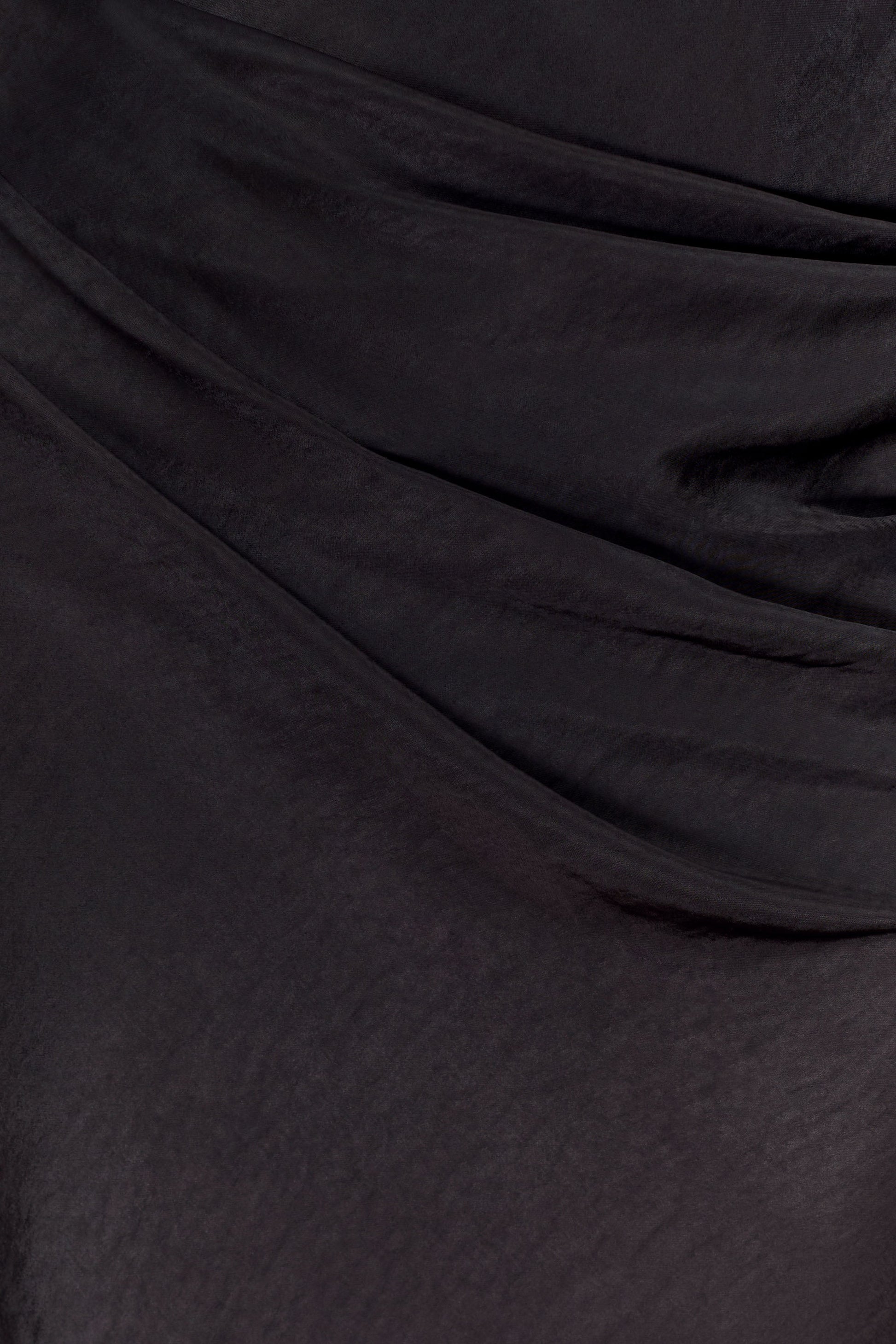 Iris Long Sleeve Satin Maxi Dress - Black #4