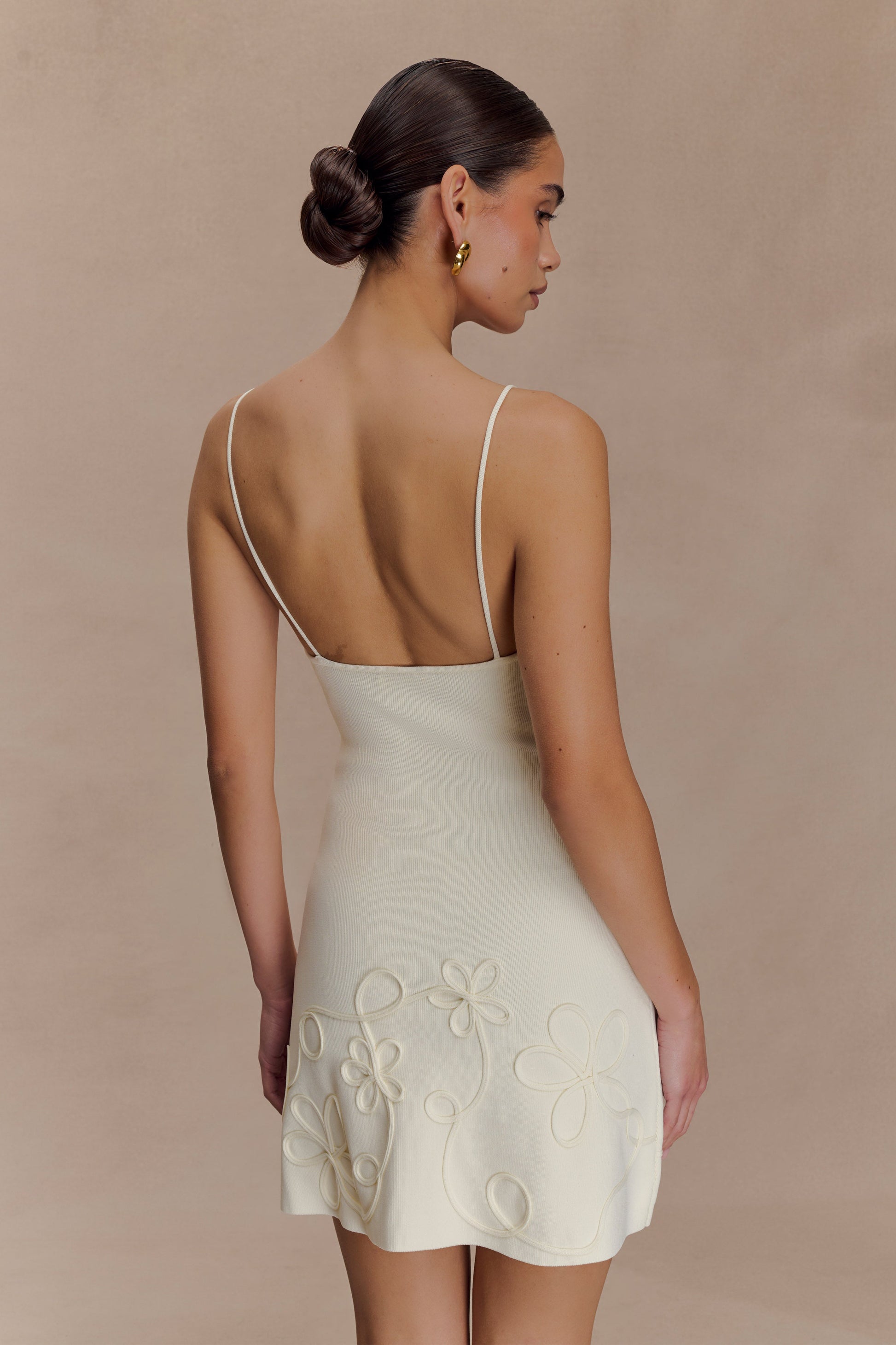 Brullo Embroidery Knit Mini Dress - Ivory #5