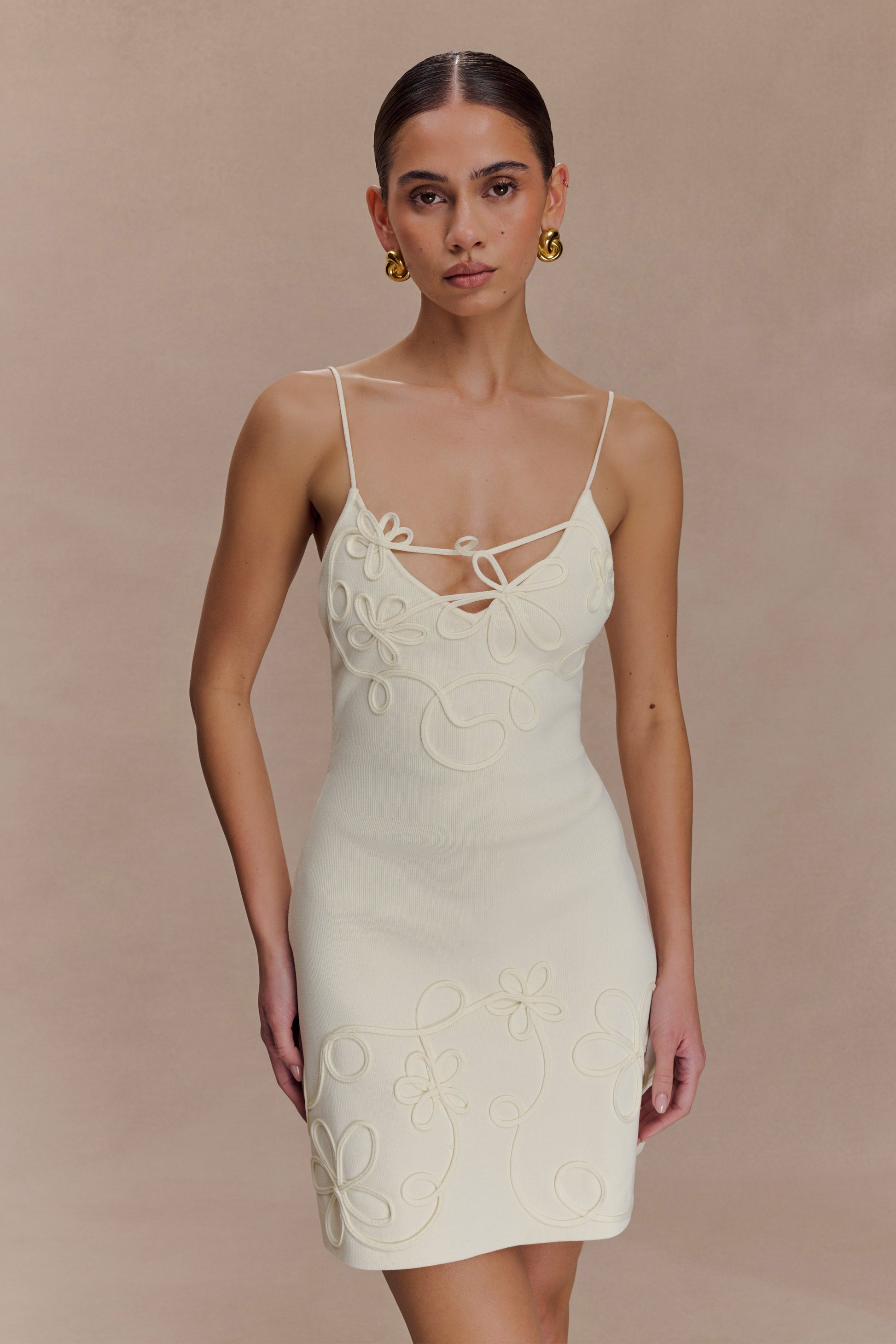 Brullo Embroidery Knit Mini Dress - Ivory #6