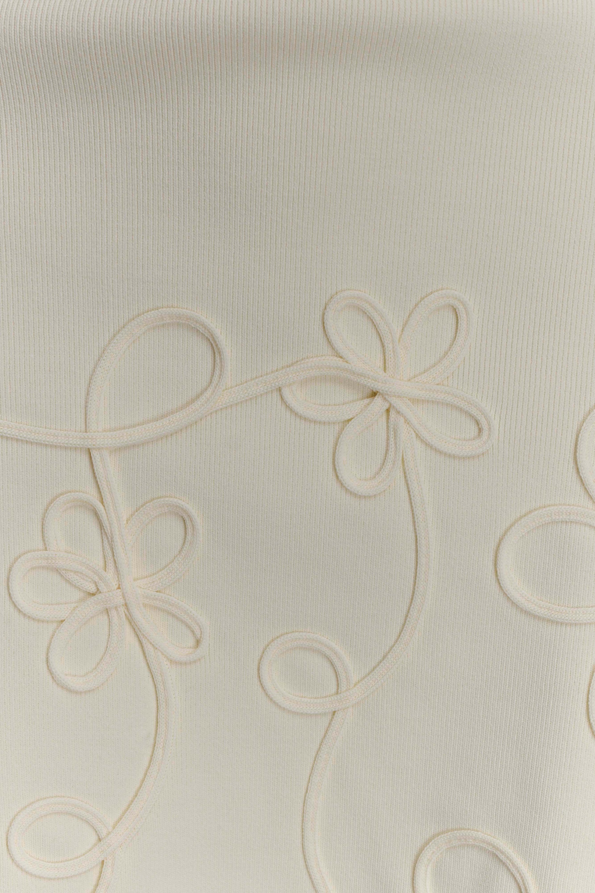 Brullo Embroidery Knit Mini Dress - Ivory #7
