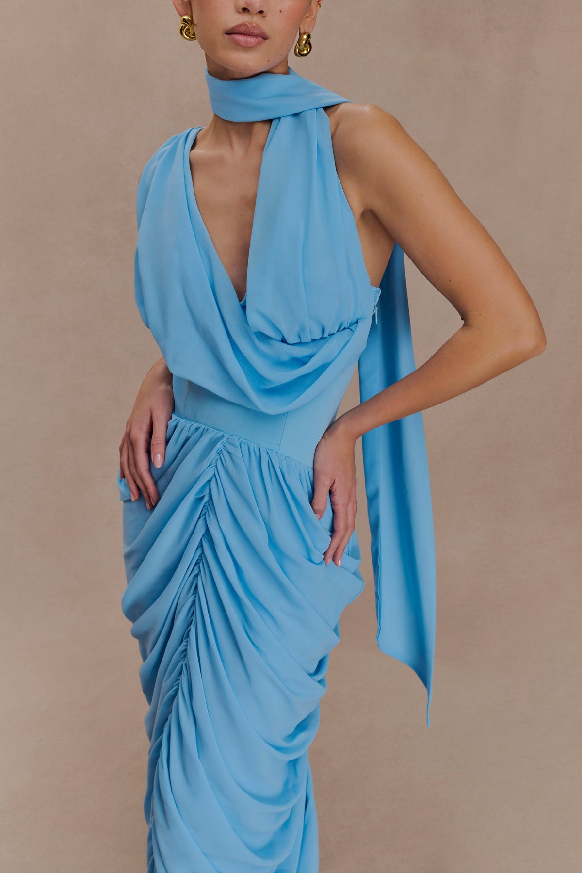 Alex Chiffon Maxi Dress - Blue #3
