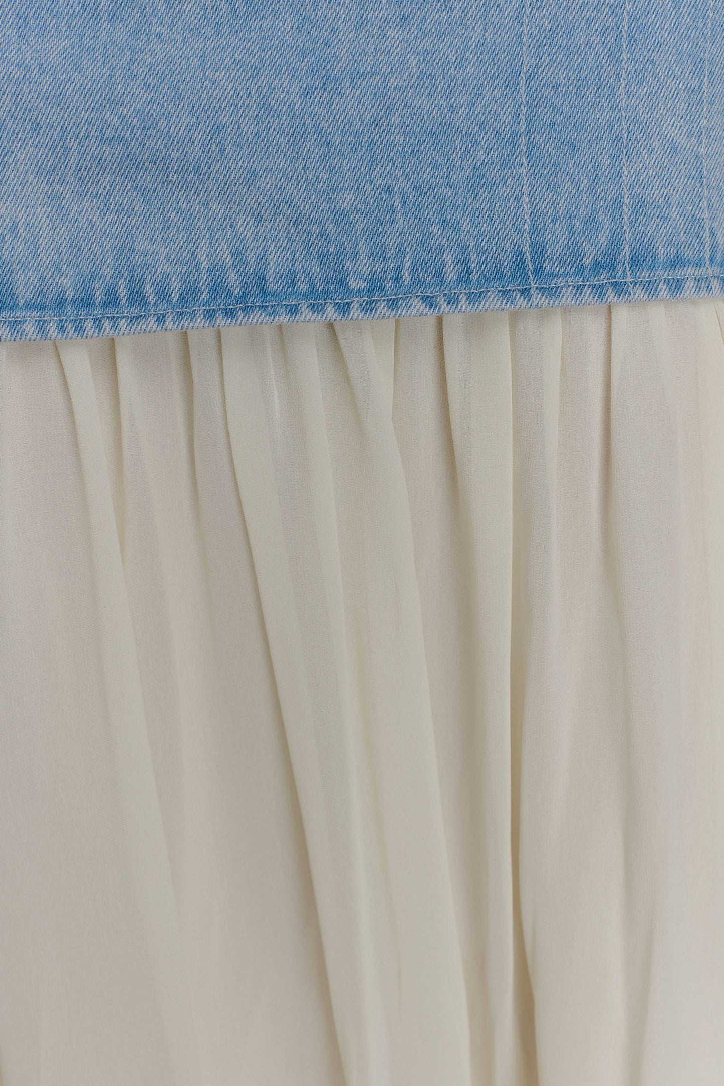 Tully Chiffon Denim Maxi Skirt - 80'S Blue