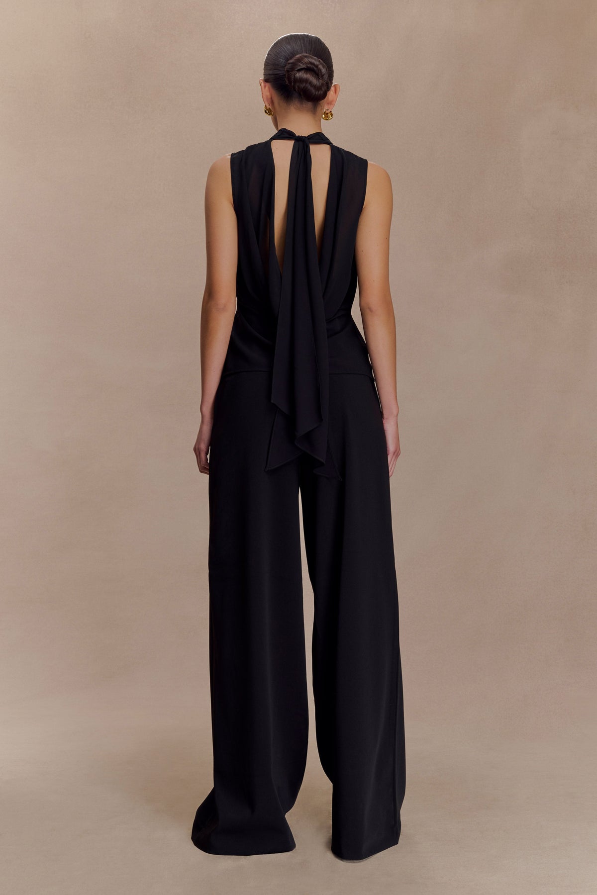 Saria Chiffon Low Back Top - Black #5