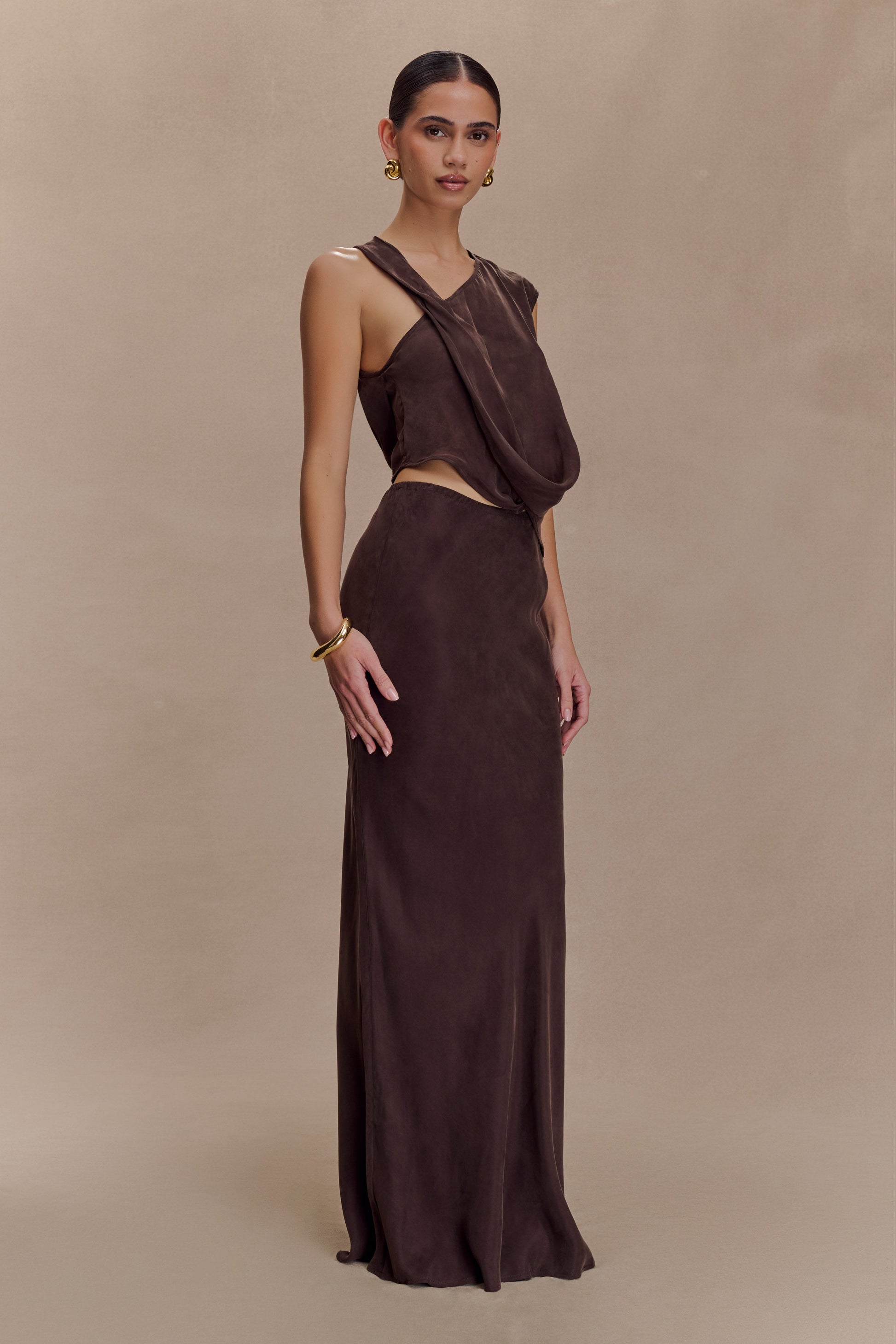 Violeta Asymmetric Top - Dark Chocolate #3